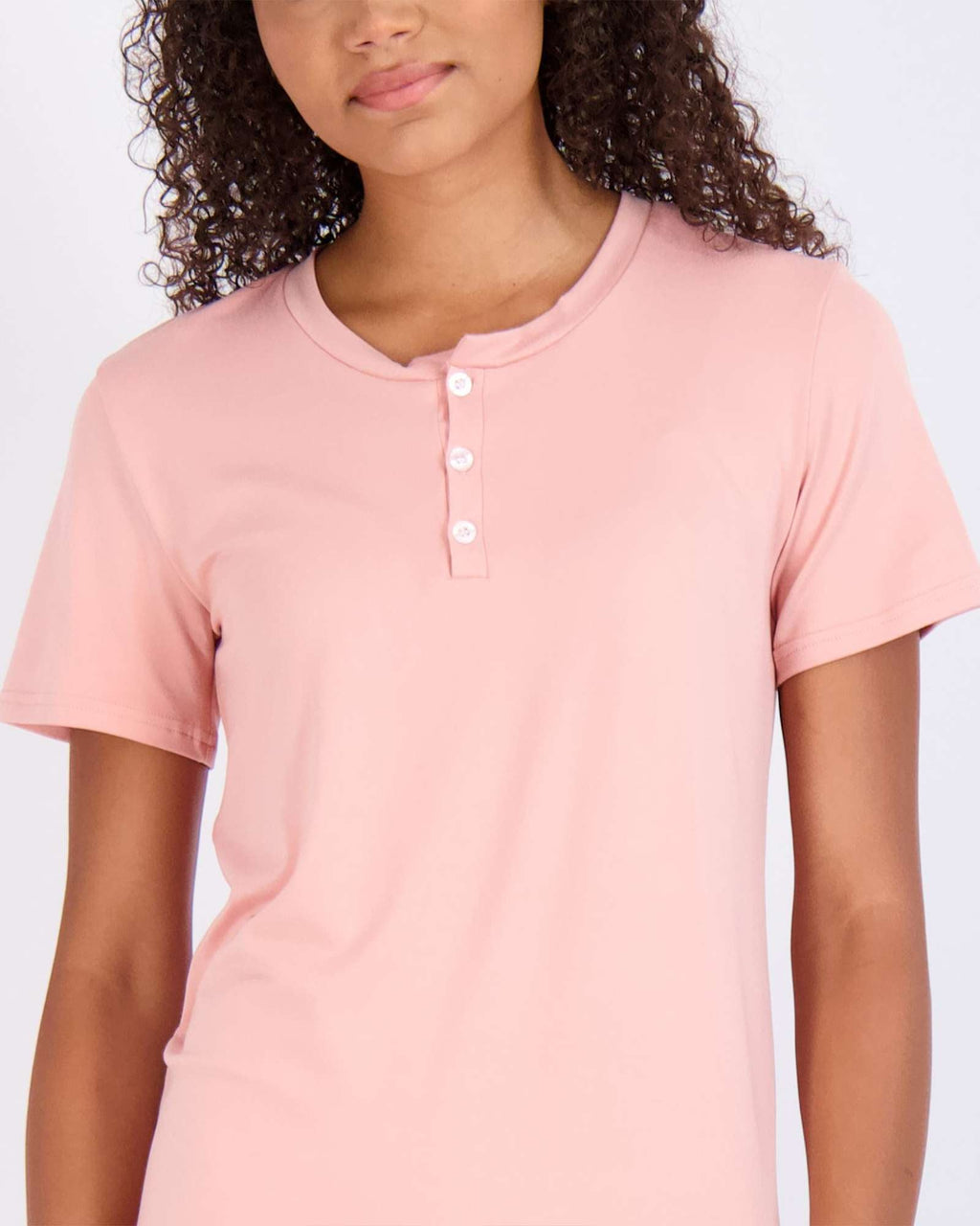 3 Pack: Womens Short Sleeve Henley Nightshirt Nightgown Sleep Dress