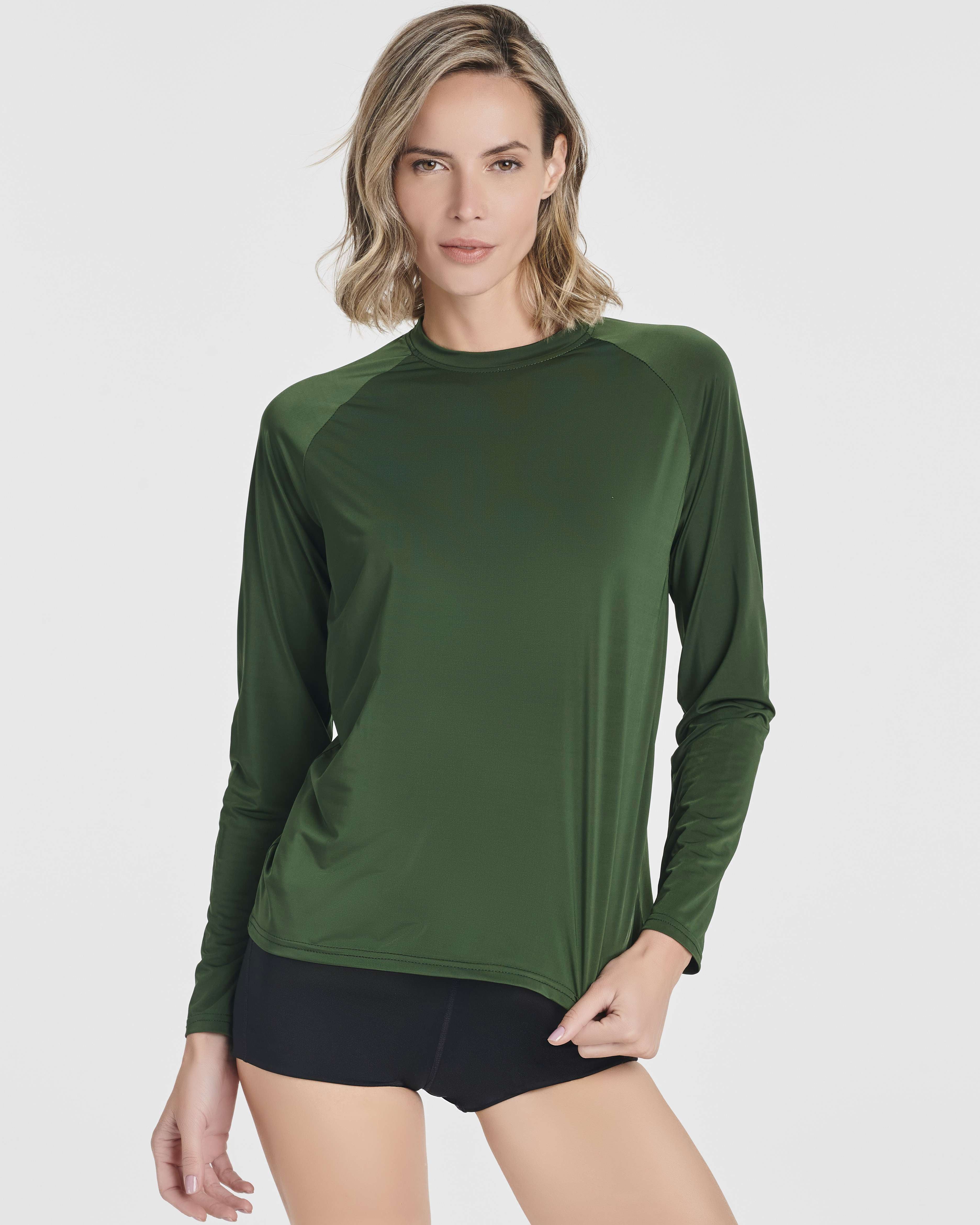 4 Pack: Women's Long Sleeve Rash Guard Shirt Swimwear UPF Sun Protection (Available In Plus Size)