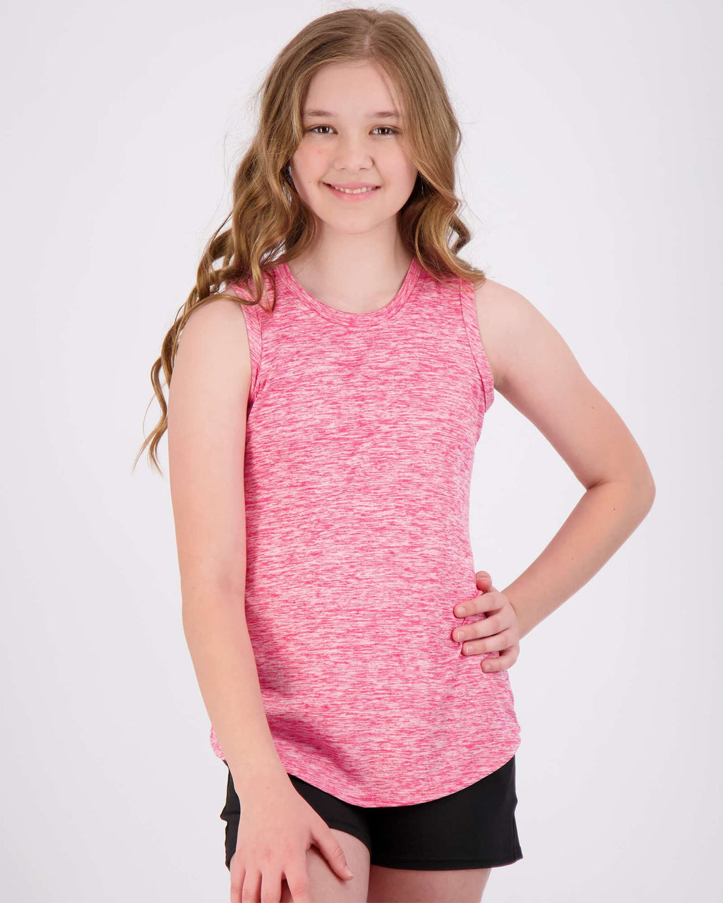 4 Pack: Girls Active Dry Fit Performance Tank Top