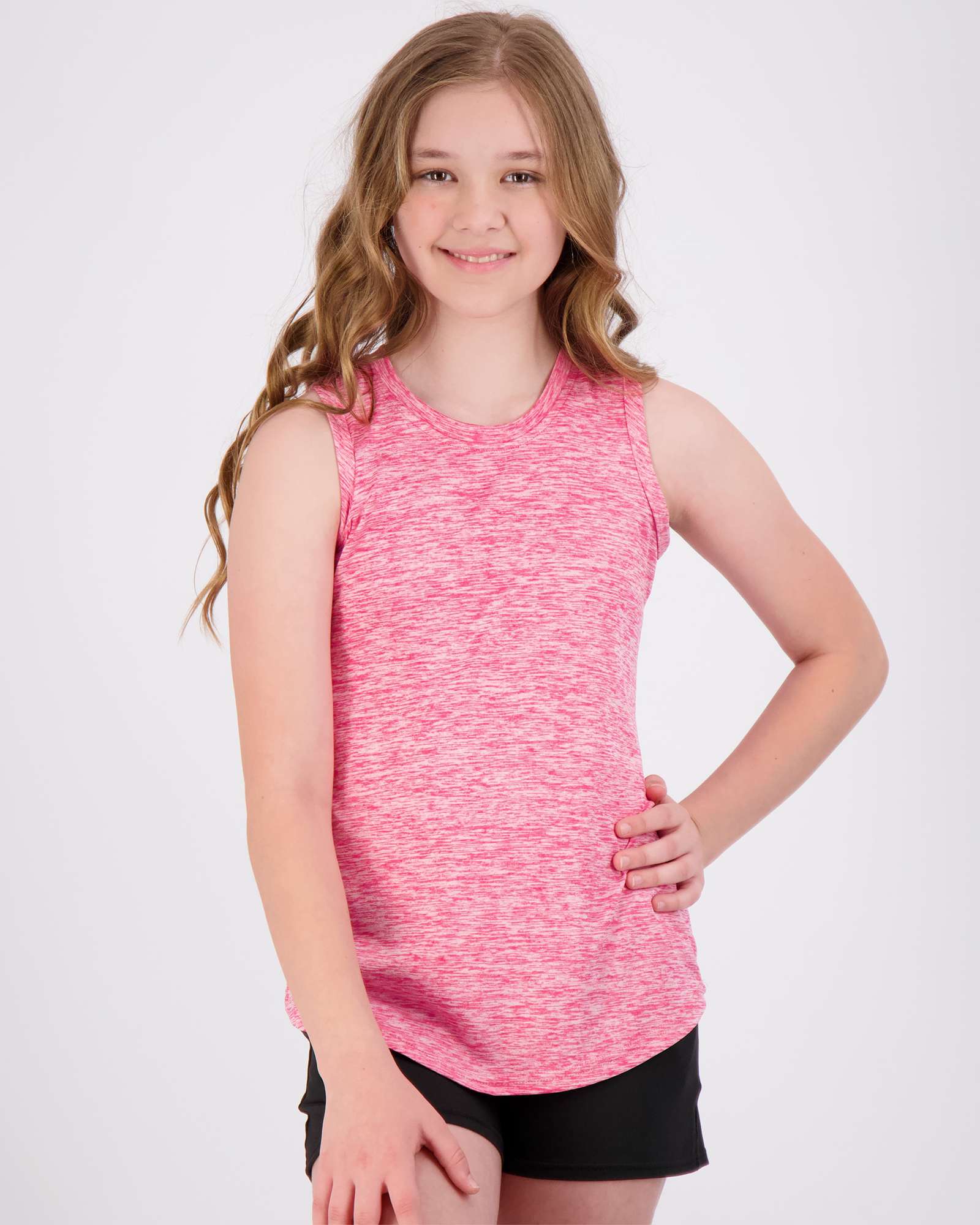 4 Pack: Girls Active Dry Fit Performance Tank Top