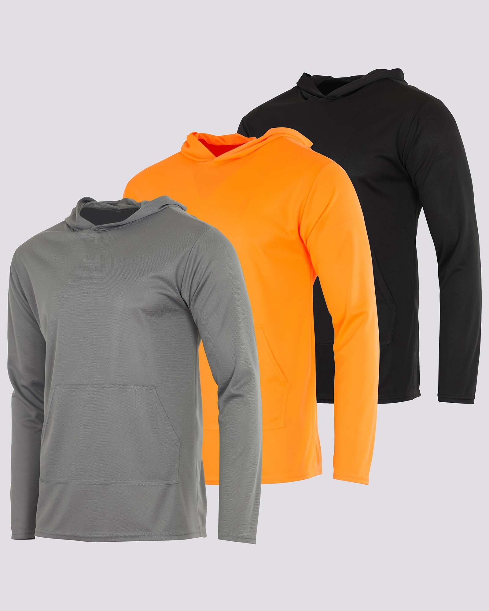 3 Pack: Mens Mesh Pullover Hoodie