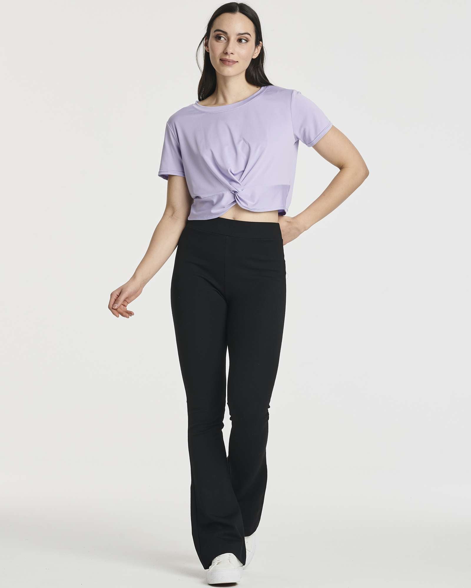 5 Pack: Women's Short Sleeve Twist Front Crop Top