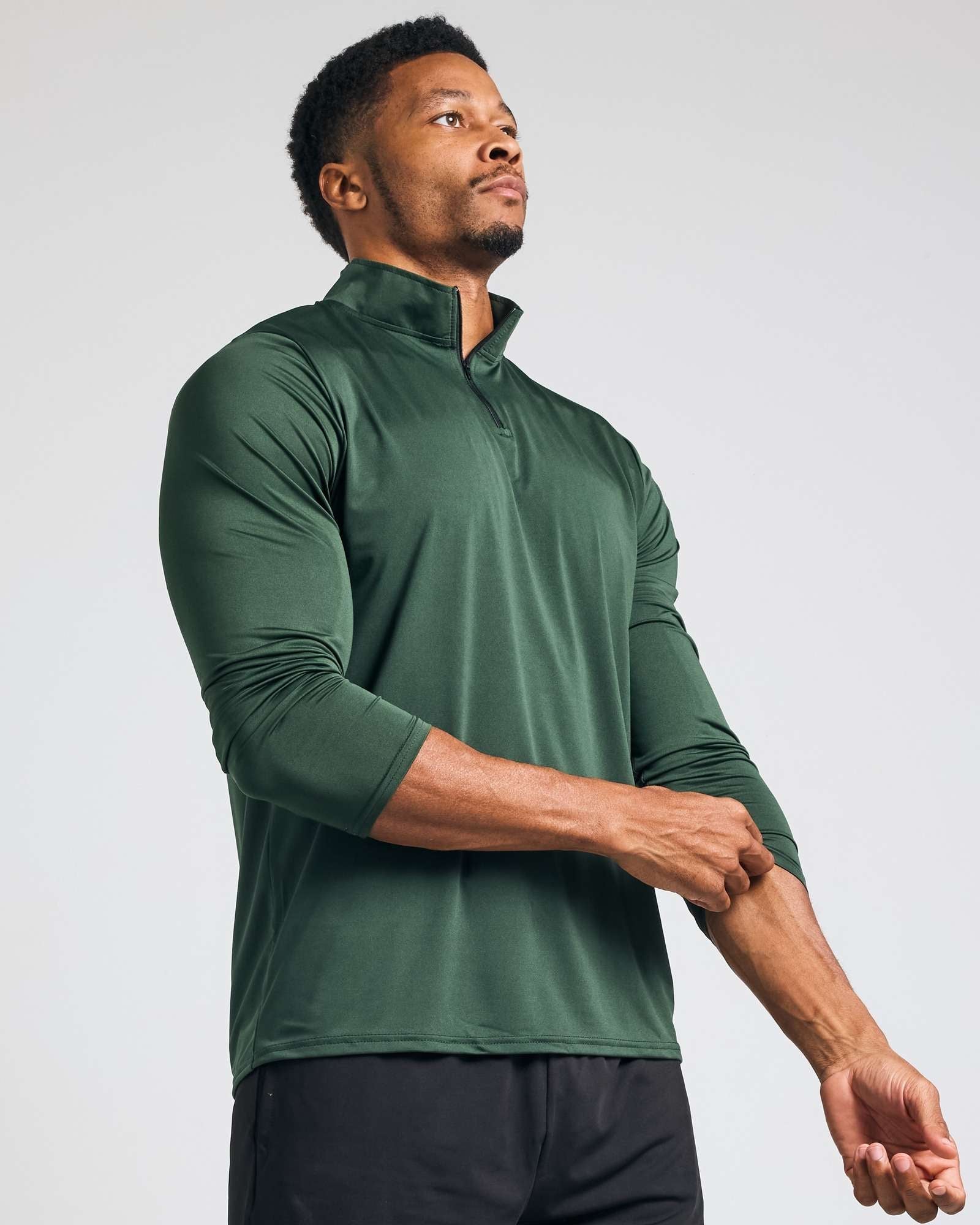 3 Pack: Mens Active Dry-Fit Quarter Zip Pullover (Available in Big & Tall)