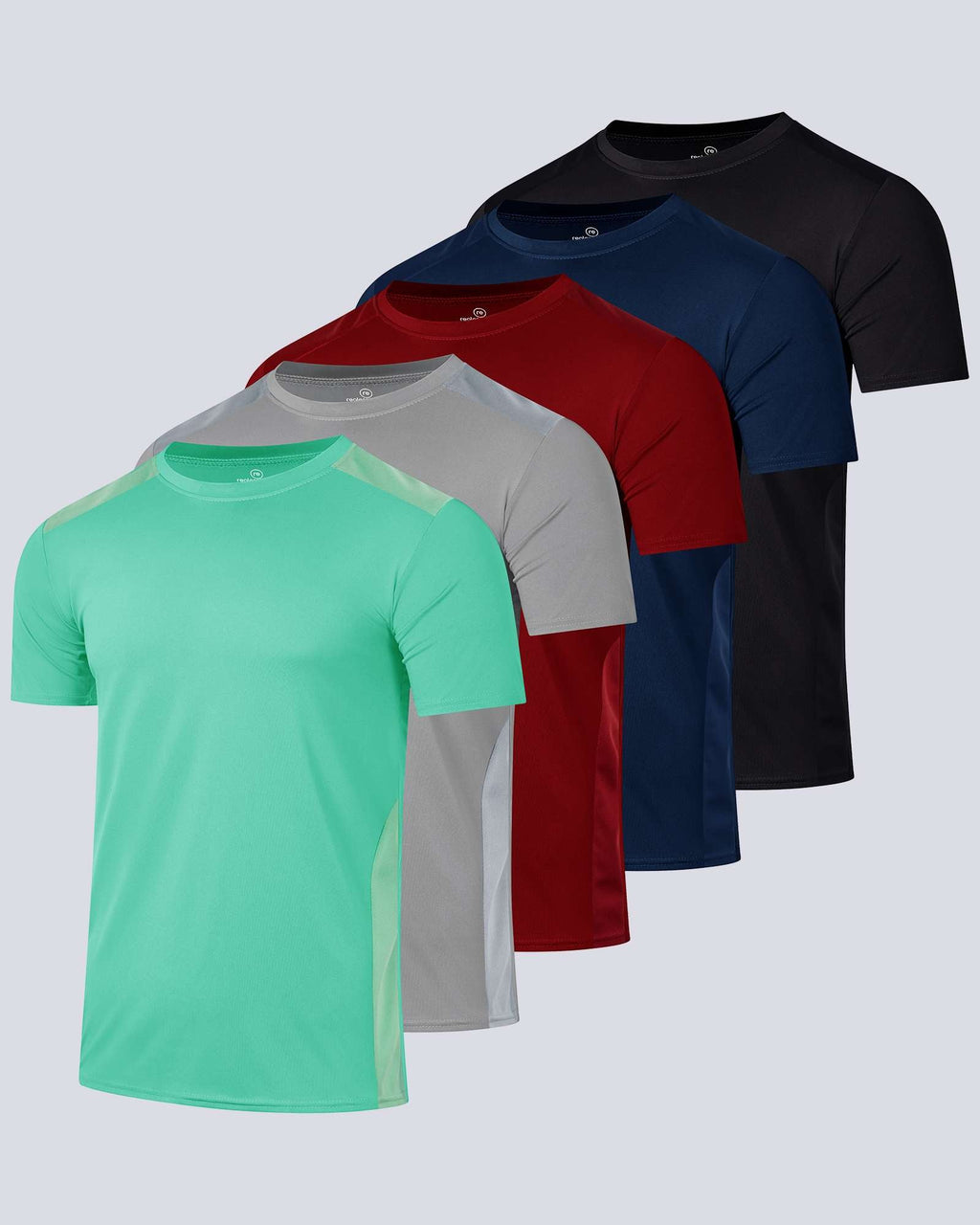 5 Pack: Mens Dry-Fit Active Crew Neck T-Shirt