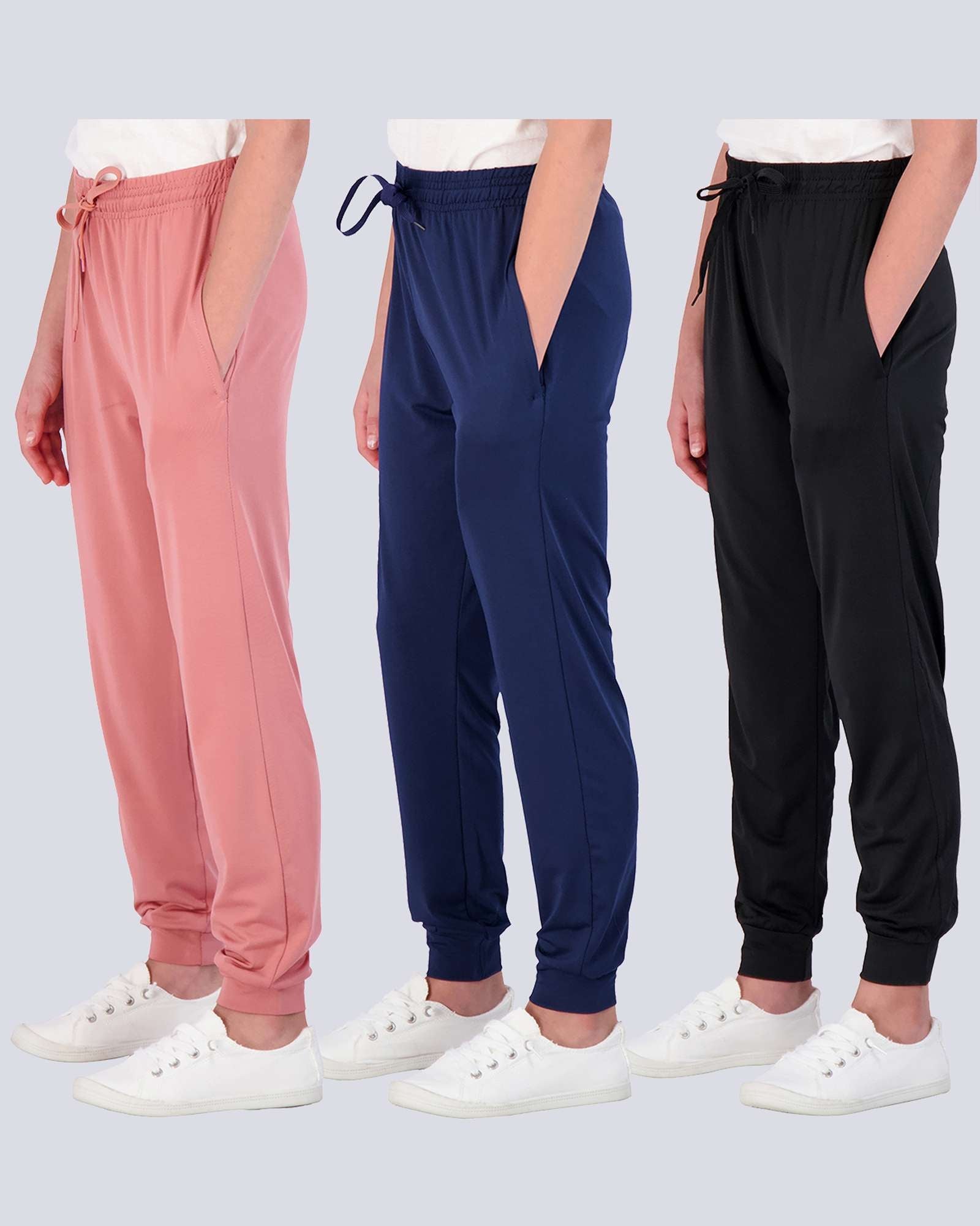 3 Pack: Girls Dry-Fit Active Jogger Sweatpants