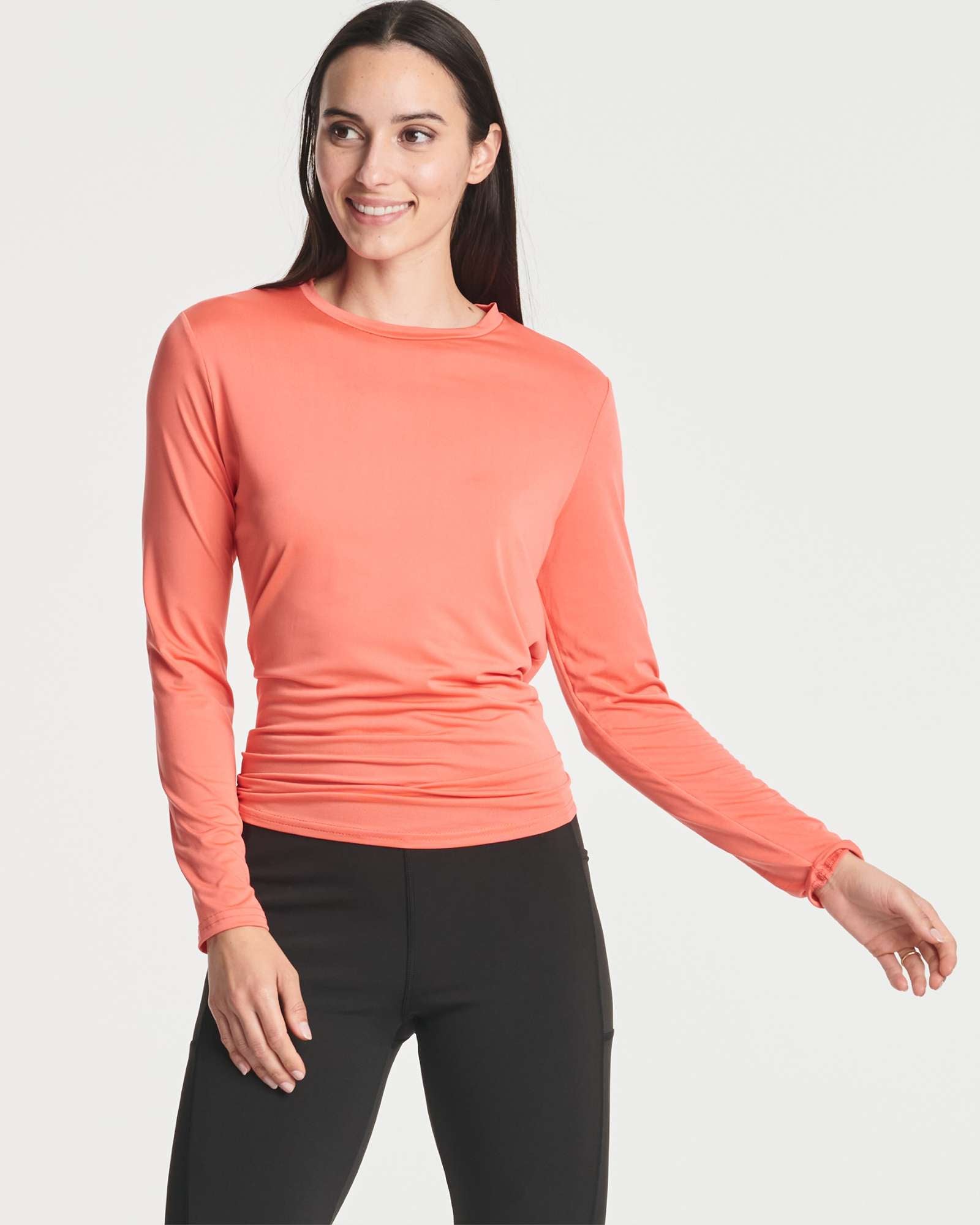 4 Pack: Women's Long-Sleeve Tie Back T-Shirt (Available in Plus Size)