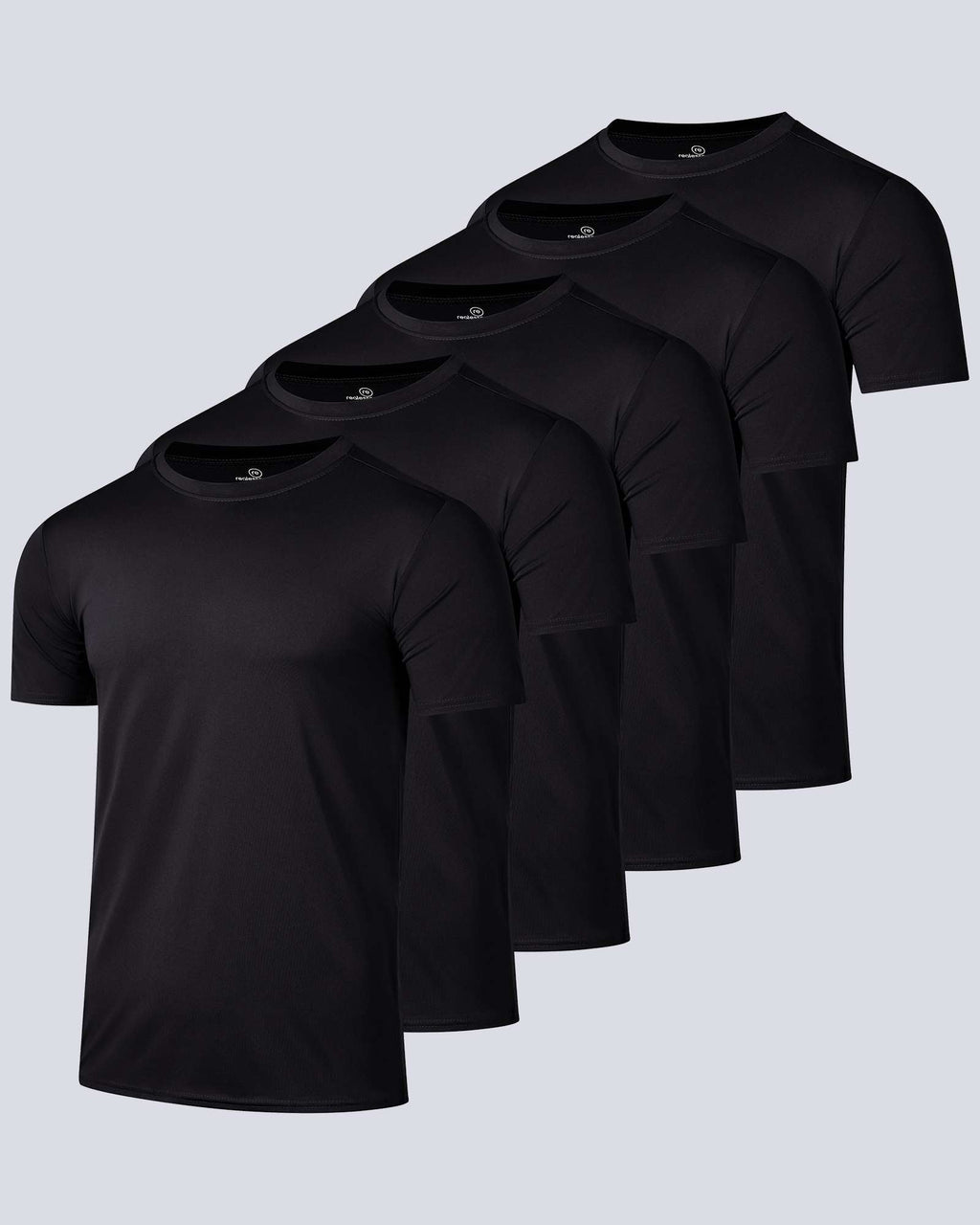 5 Pack: Mens Dry-Fit Active Crew Neck T-Shirt
