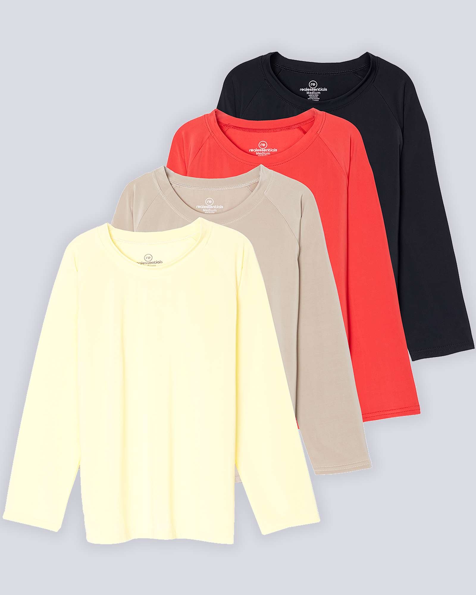 4 Pack: Girls' Long Sleeve Rash Guard Shirt