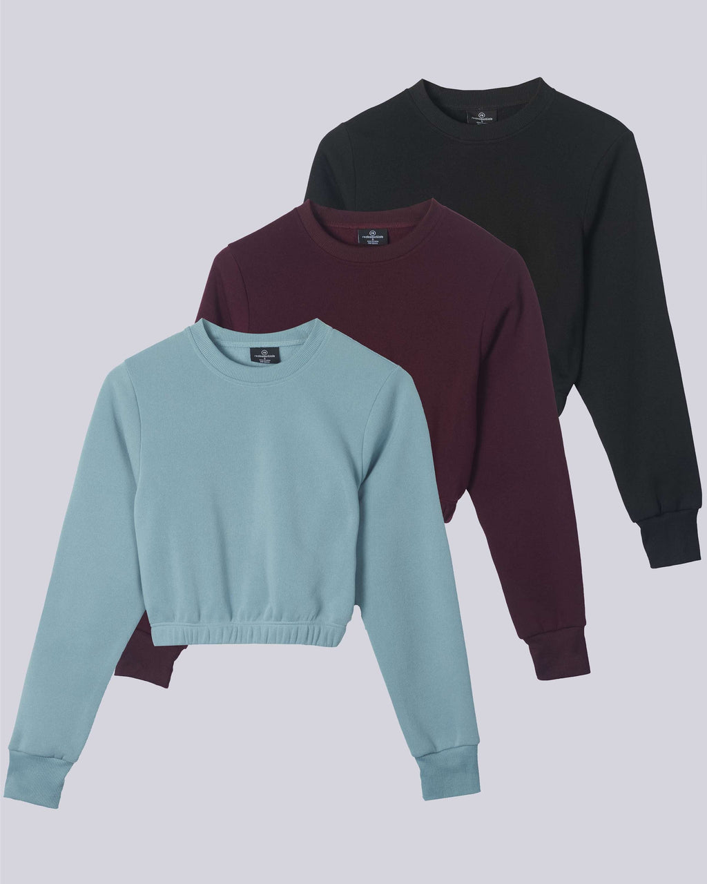 3 Pack: Women's Fleece Cropped Sweatshirt (Available in Plus Size)