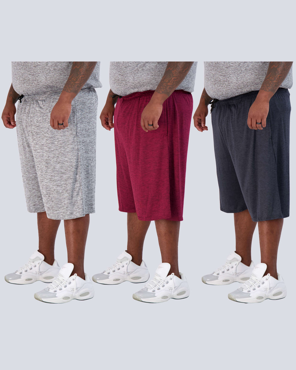 3 Pack: Men's Big & Tall Dry Fit & Mesh Performance Shorts