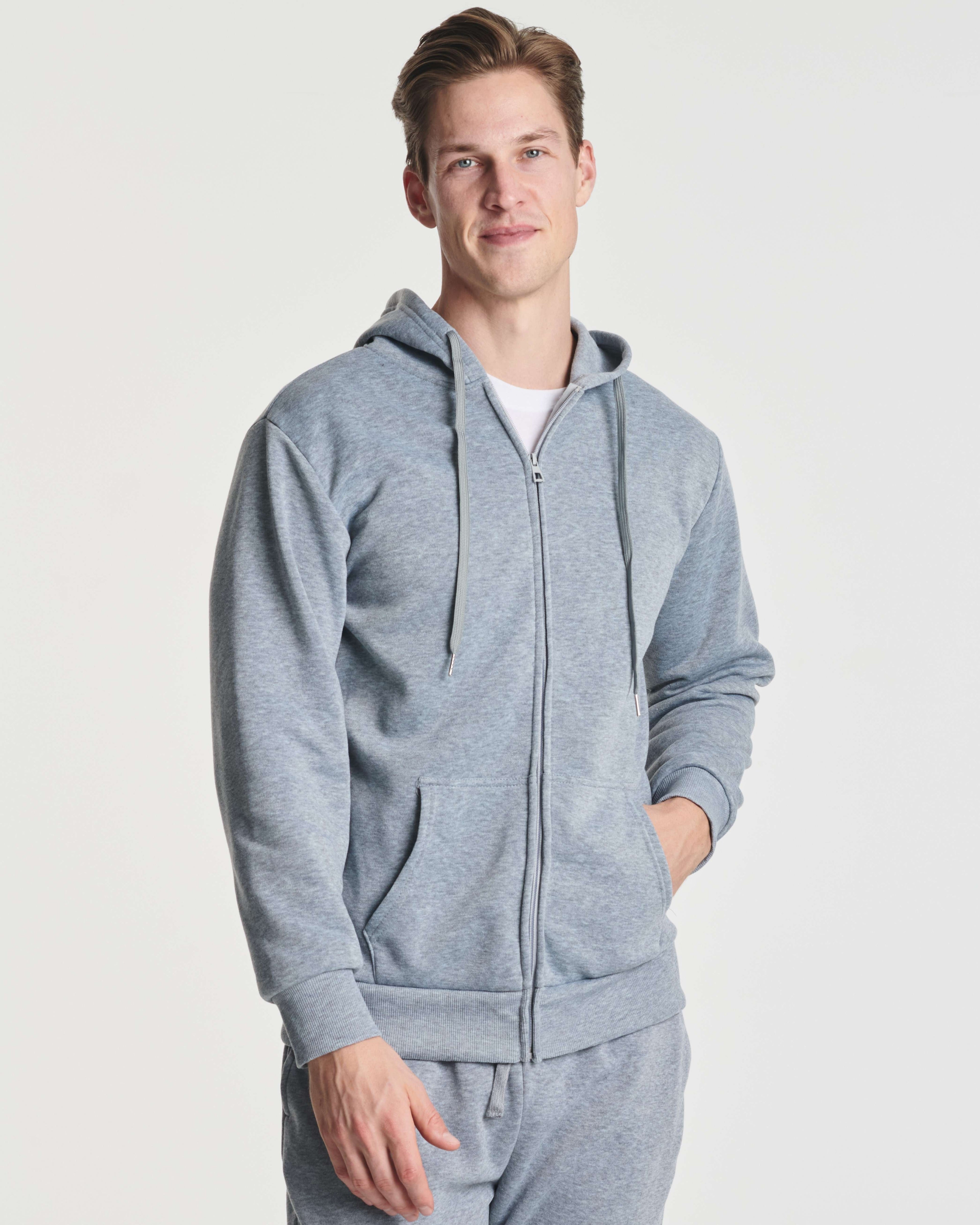 3 Pack: Mens Fleece Full Zip Hoodie Jacket