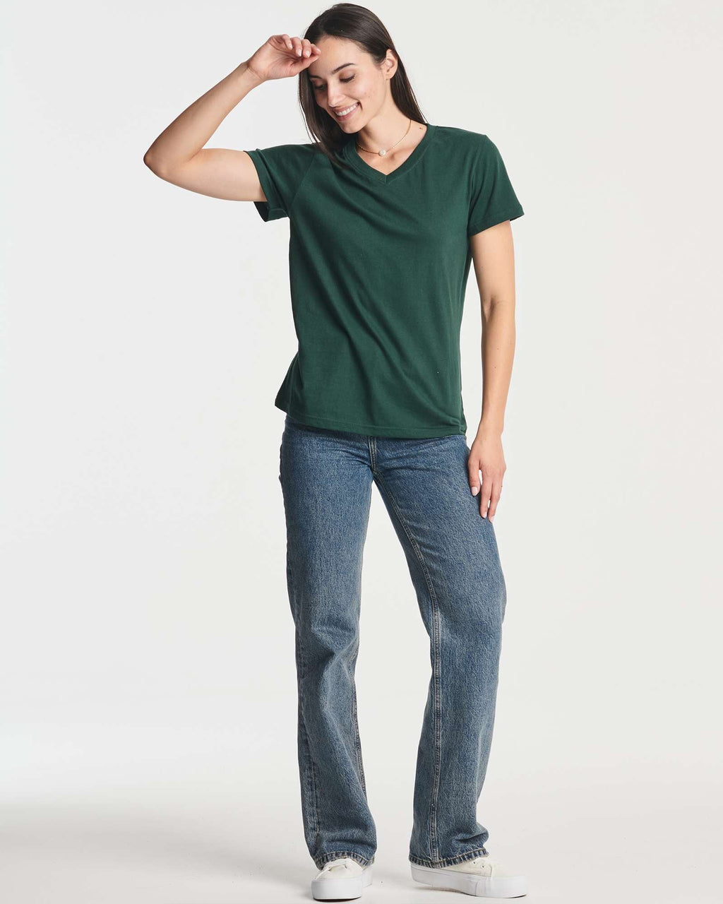 4 Pack: Women's Short-Sleeve V-Neck T-Shirt (Available in Plus Size)