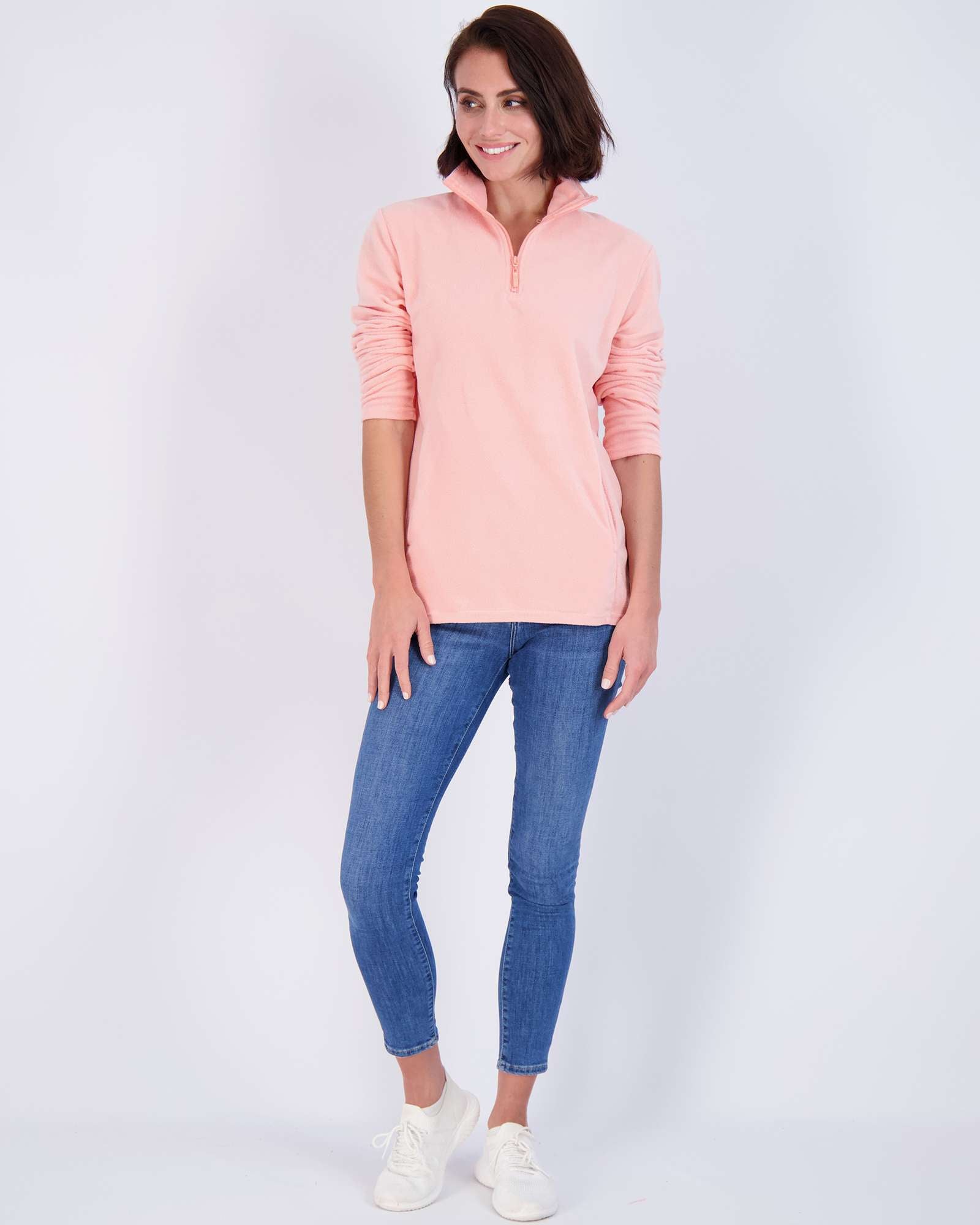 2 Pack: Women's Polar Fleece Long-Sleeve Quarter Zip Winter Jacket (Available in Plus Size)