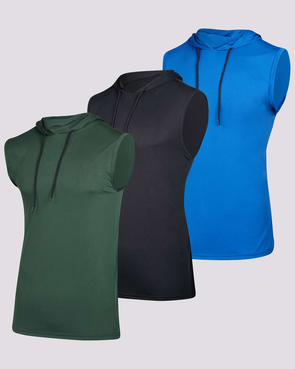 3 Pack: Men’s Dry-Fit Active Tank Top Hoodie