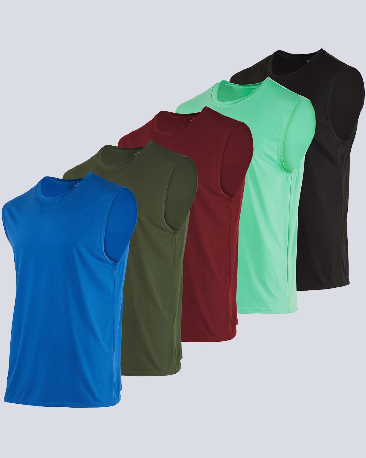 5 Pack: Mens Dry-Fit Active Tech Tank Top