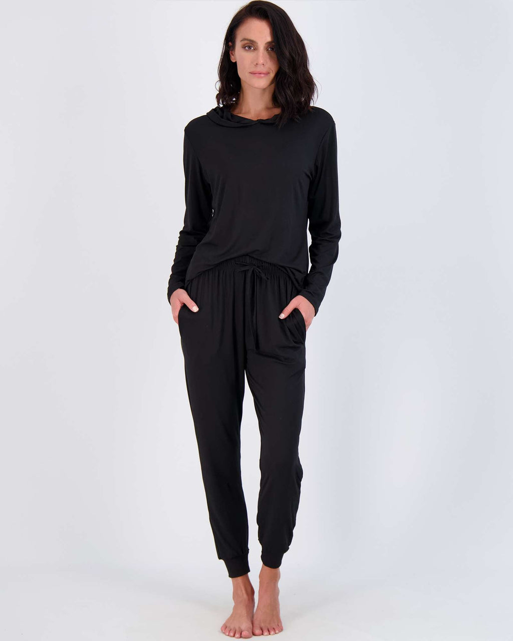 4 Piece: Womens Long Sleeve Henley & Jogger Lounge Pajama Set