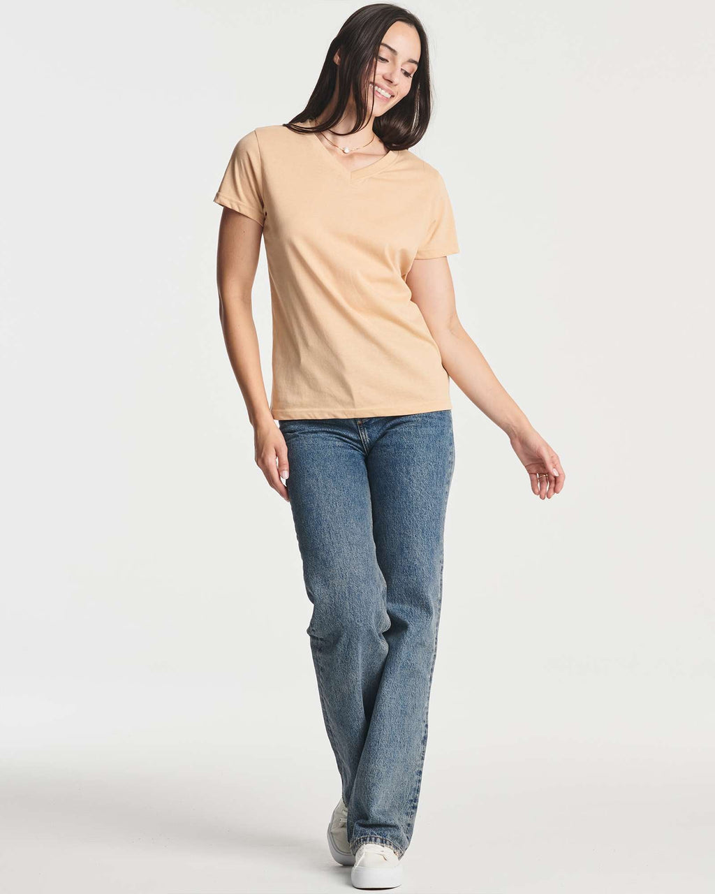 4 Pack: Women's Short-Sleeve V-Neck T-Shirt (Available in Plus Size)