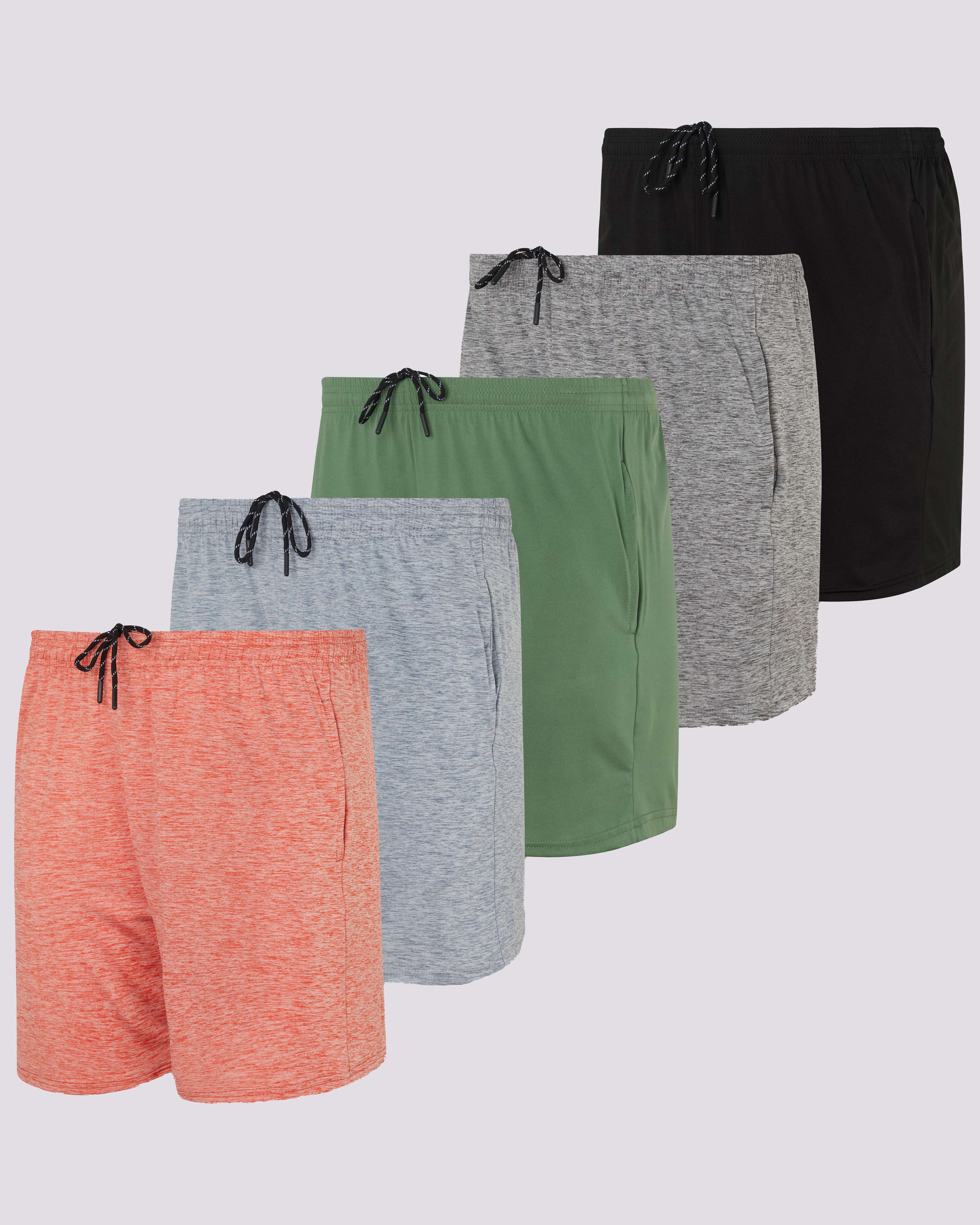 5 Pack: Men's 5" Running Workout Shorts  (Available in Big & Tall)