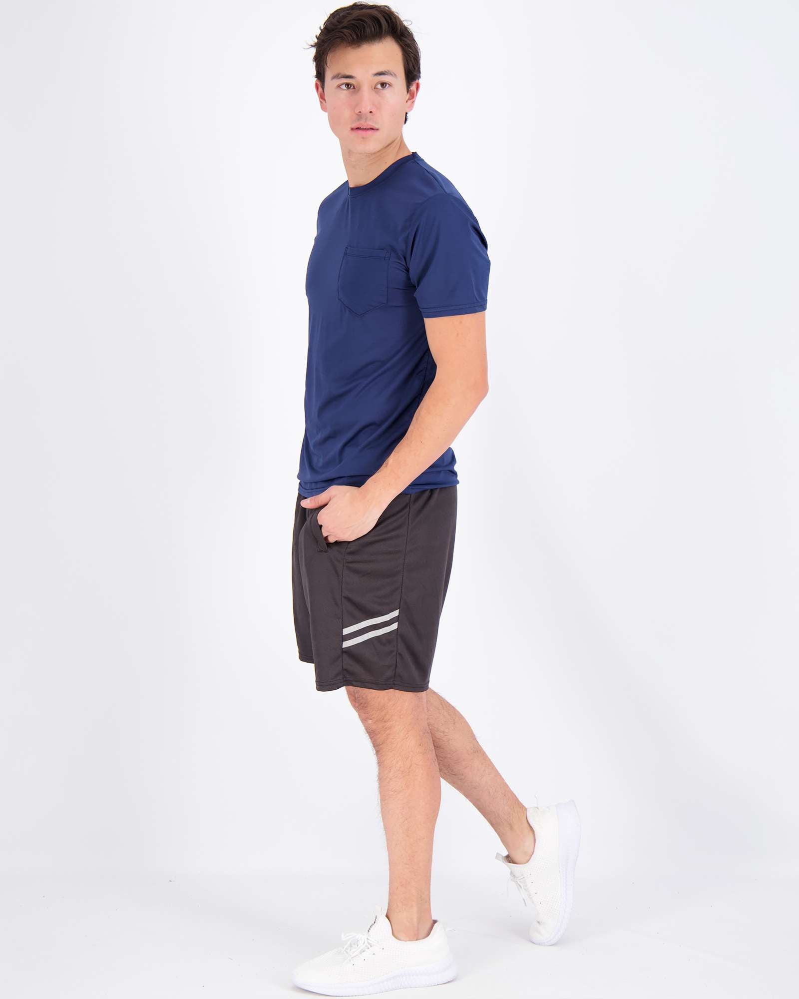 4 Pack: Mens Dry-Fit Active Pocket Short Sleeve Crew T-Shirts (Available in Big & Tall)