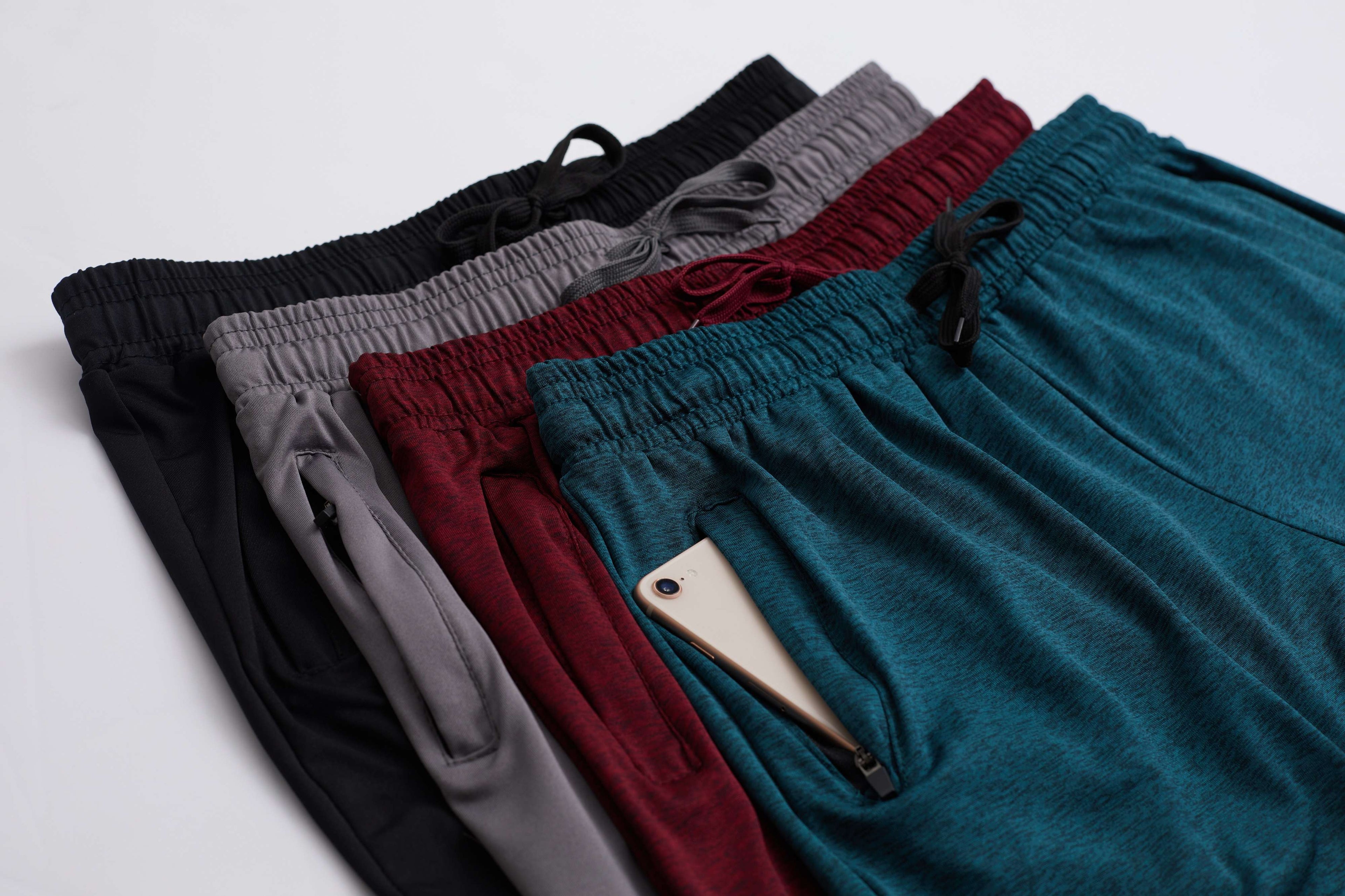 4 Pack: Womens Active Dry-Fit Shorts with Zipper Pockets