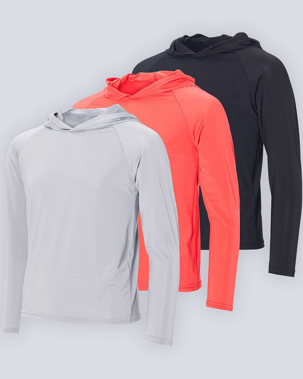 3 Pack: Youth Rashguard Hoodie UPF Sun Protection