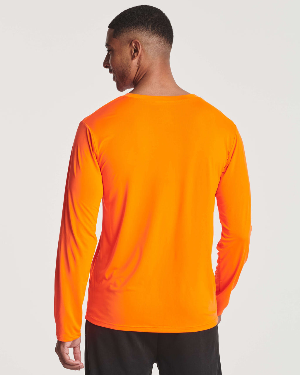 4 Pack: Mens Dry-Fit Long Sleeve Pocket Crew T-Shirt