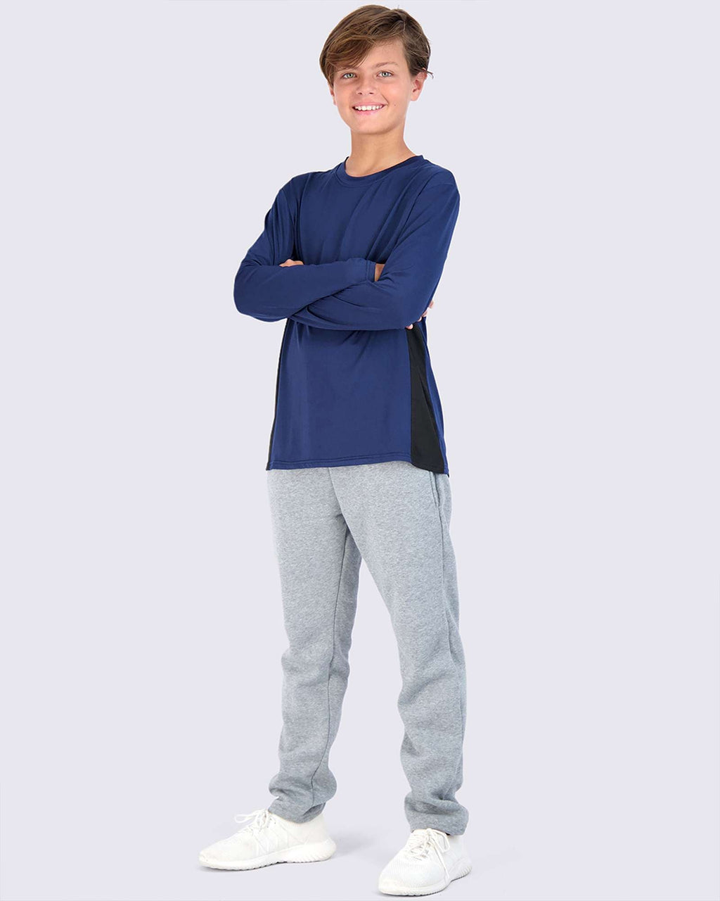 4 Pack: Boys Dry-Fit Active Long-Sleeve T-Shirt