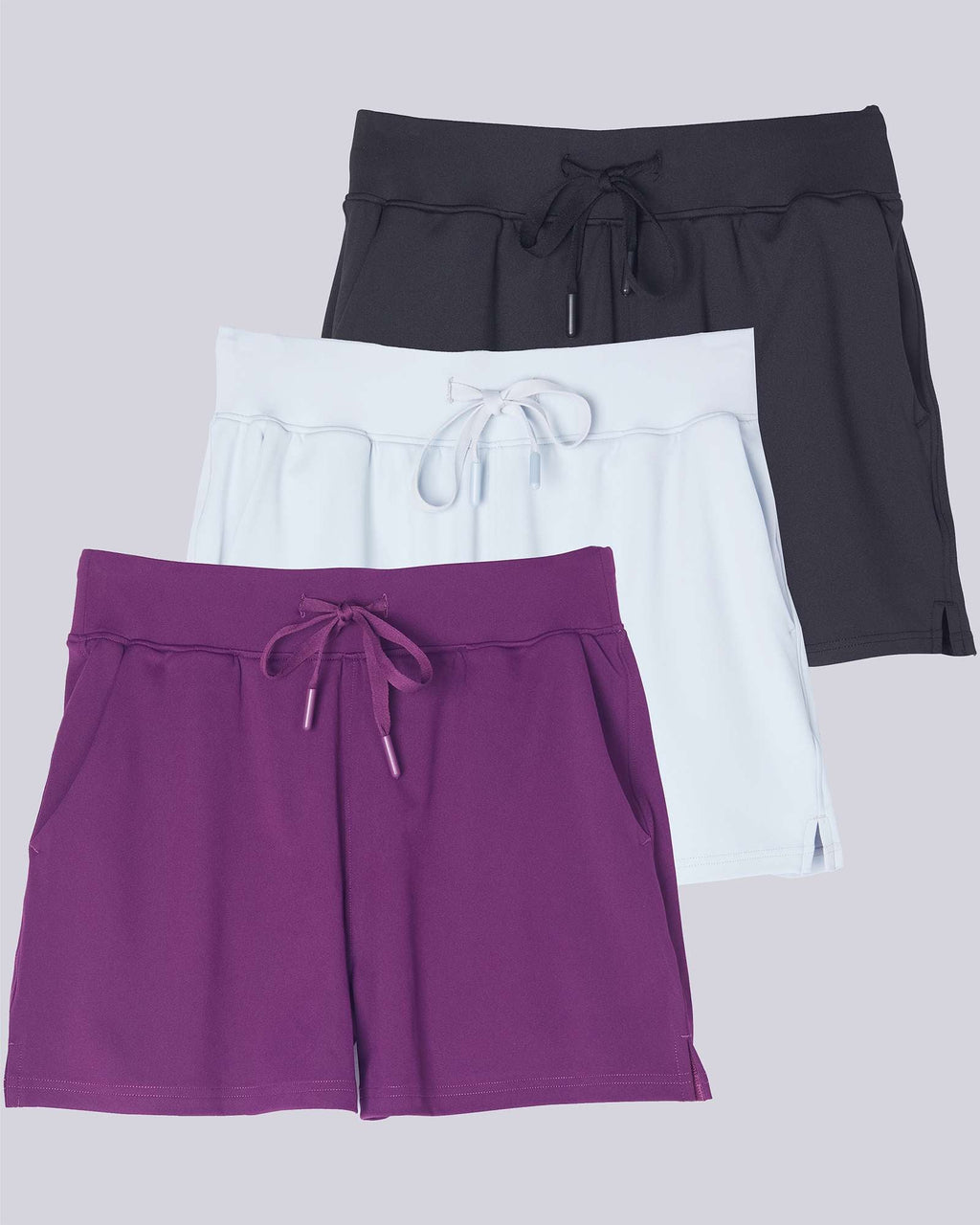 3 Pack: Women's 3" Athletic Workout Shorts with Pockets (Available in Big &