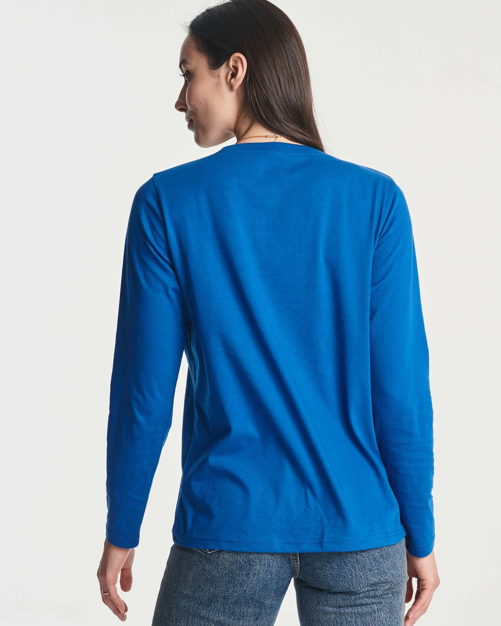 4 Pack: Women's Cotton Classic-Fit Long-Sleeve Crewneck T-Shirt (Available in Plus Size)