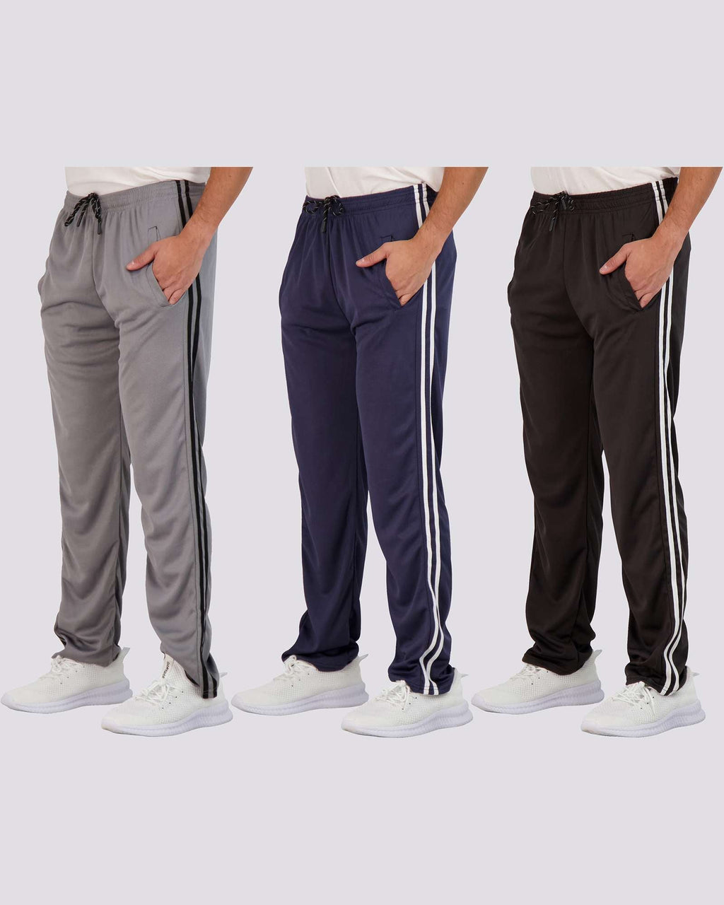 3 Pack: Mens Mesh Active Open Bottom Sweatpants