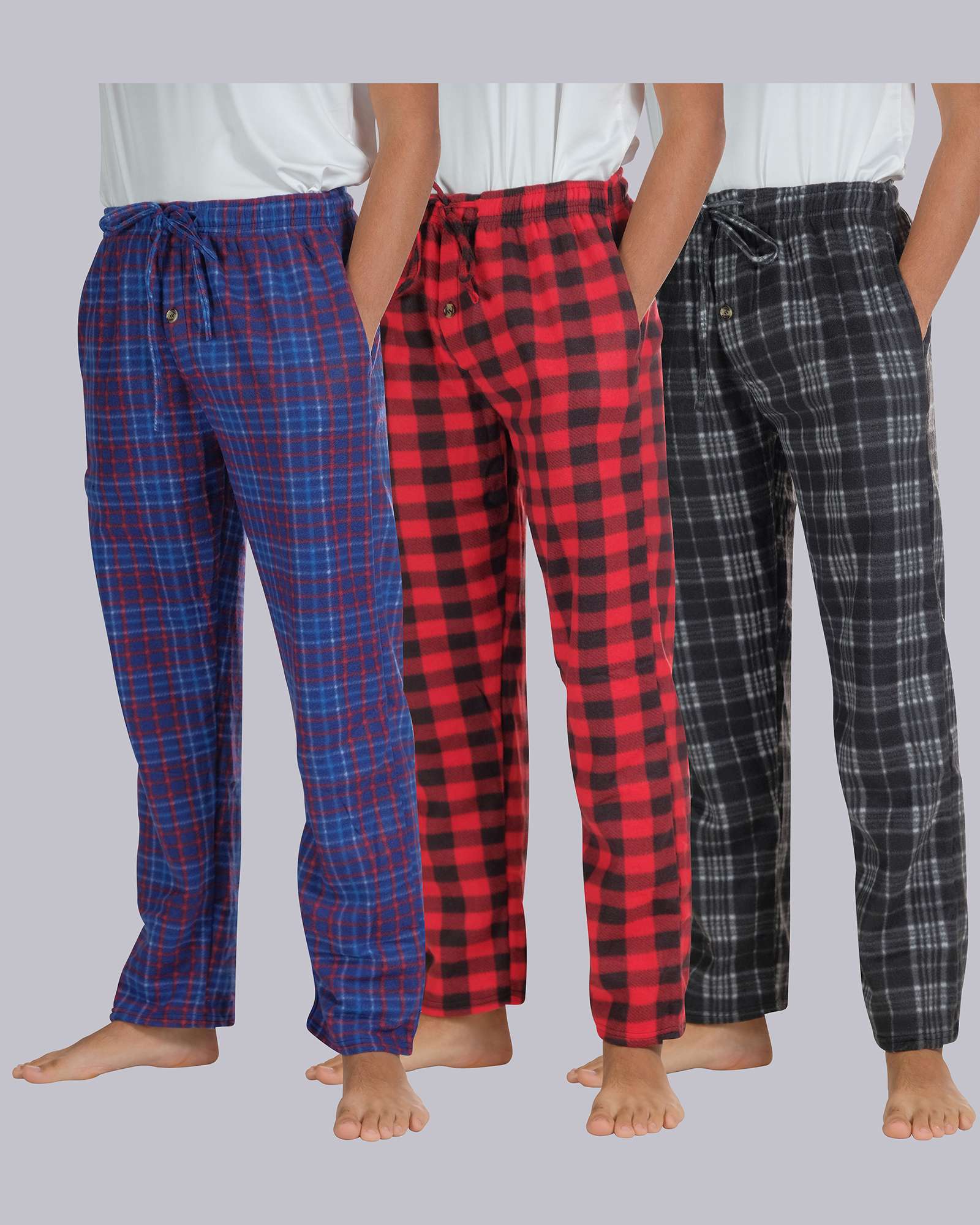3 Pack: Boys Fleece Pajama Pant Lounge Bottoms