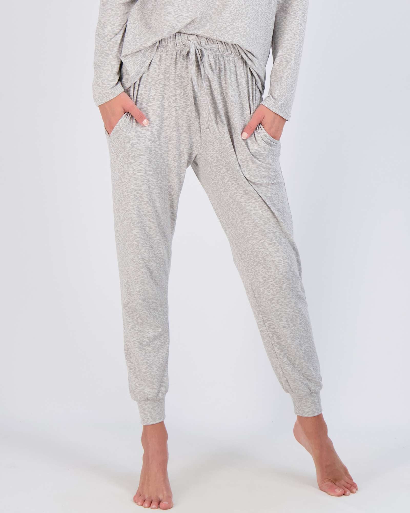 4 Piece: Womens Long Sleeve Henley & Jogger Lounge Pajama Set