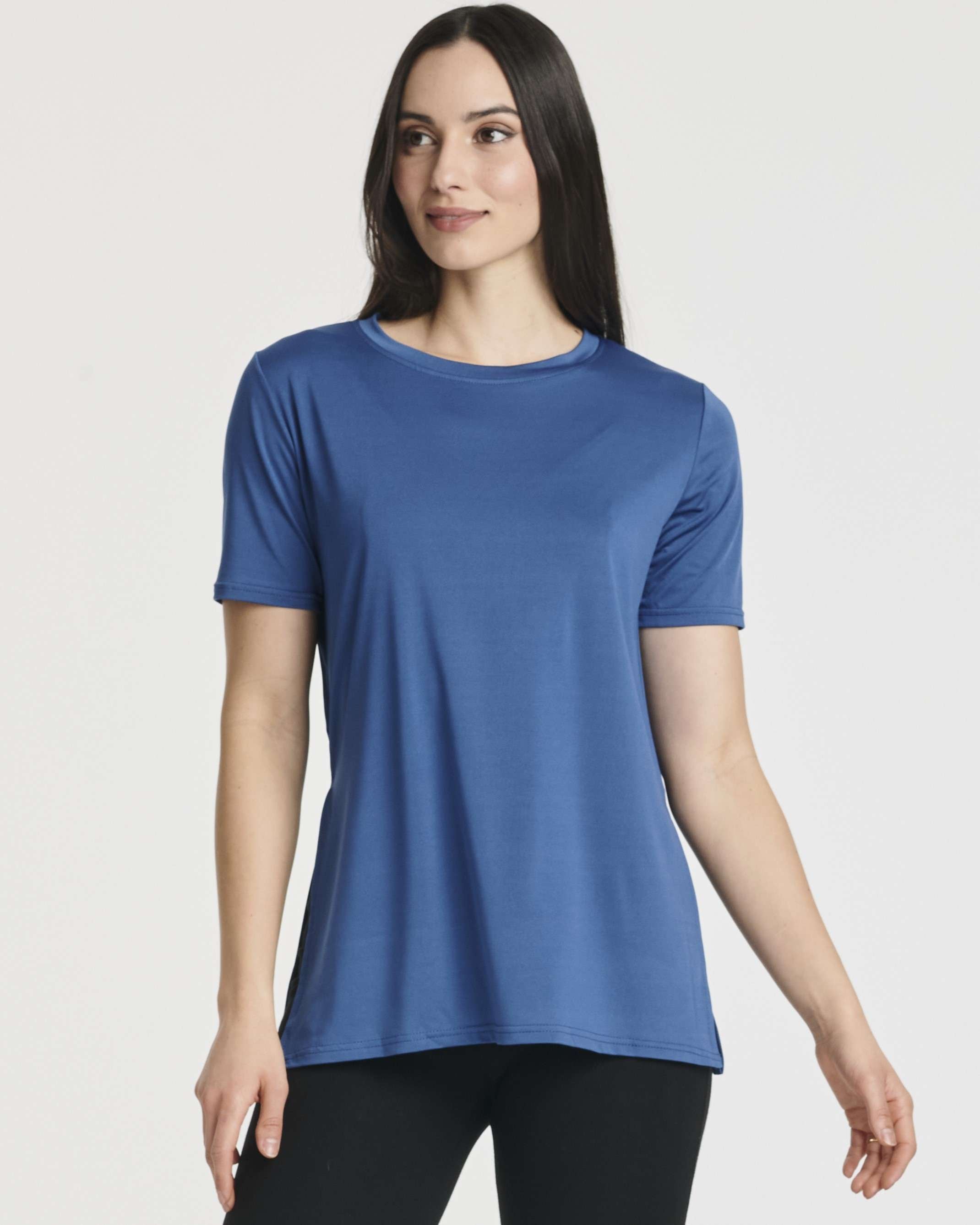 5 Pack: Women's Short Sleeve Crew Relaxed Yoga Top (Available in Plus Size)