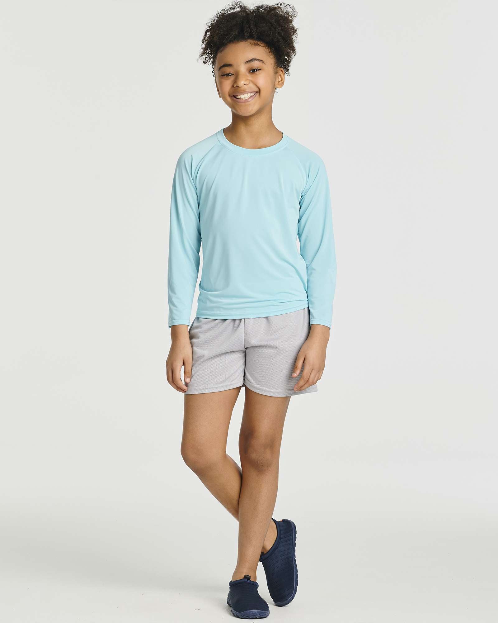 4 Pack: Girls' Long Sleeve Rash Guard Shirt