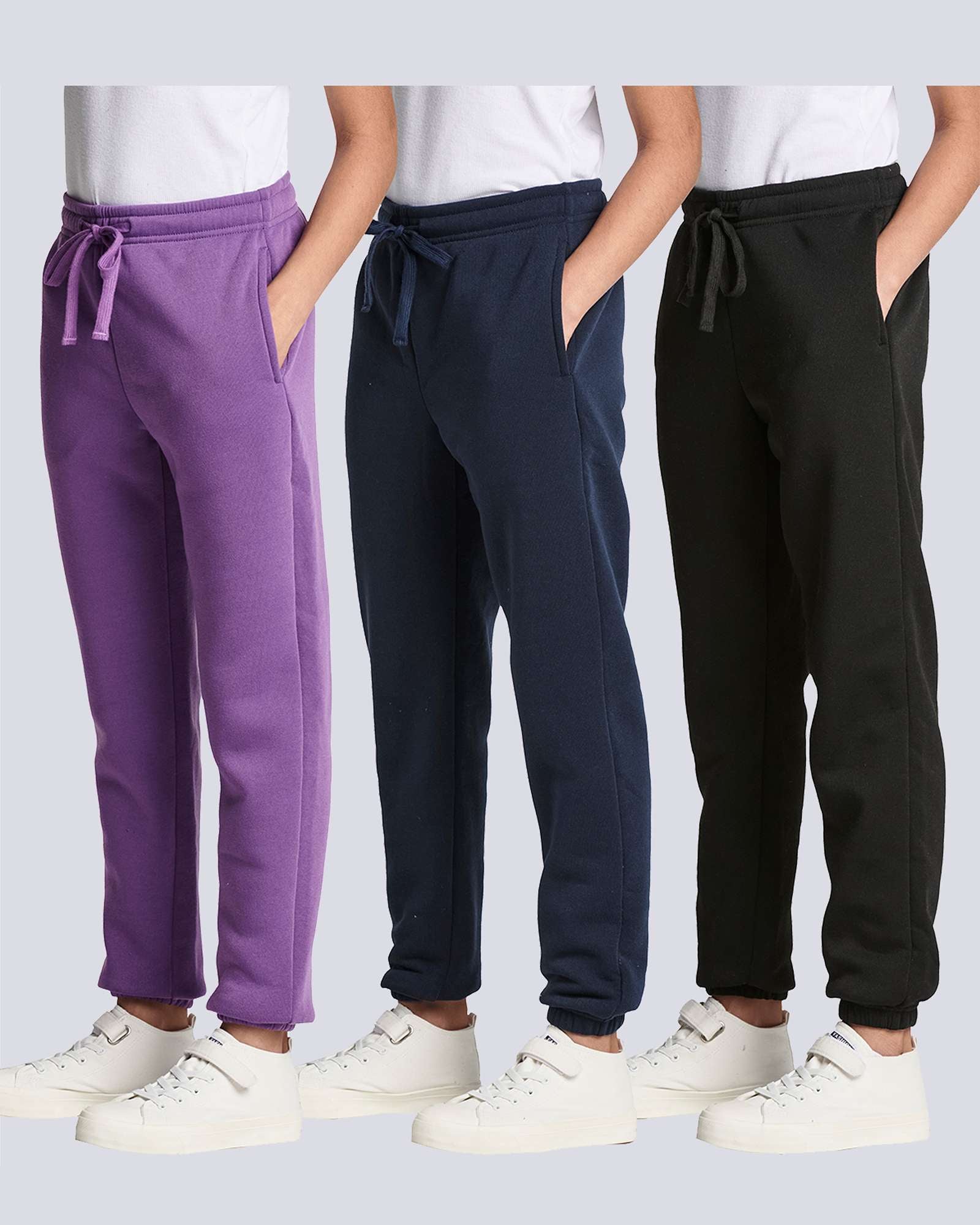 3 Pack: Girls' Sweatpants - Active Fleece Jogger Pants
