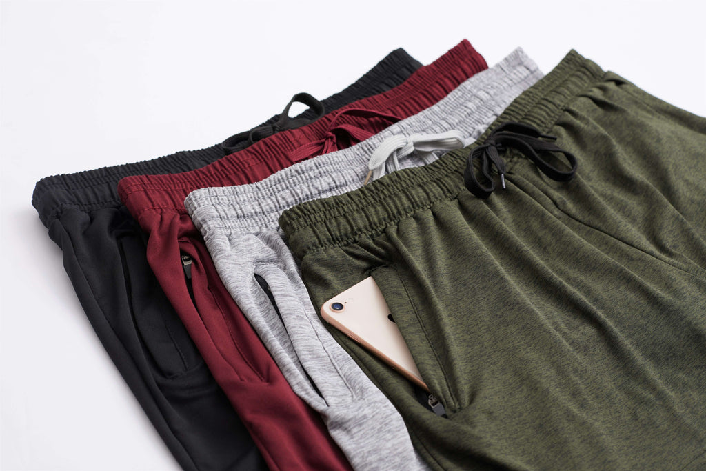 4 Pack: Womens Active Dry-Fit Shorts with Zipper Pockets