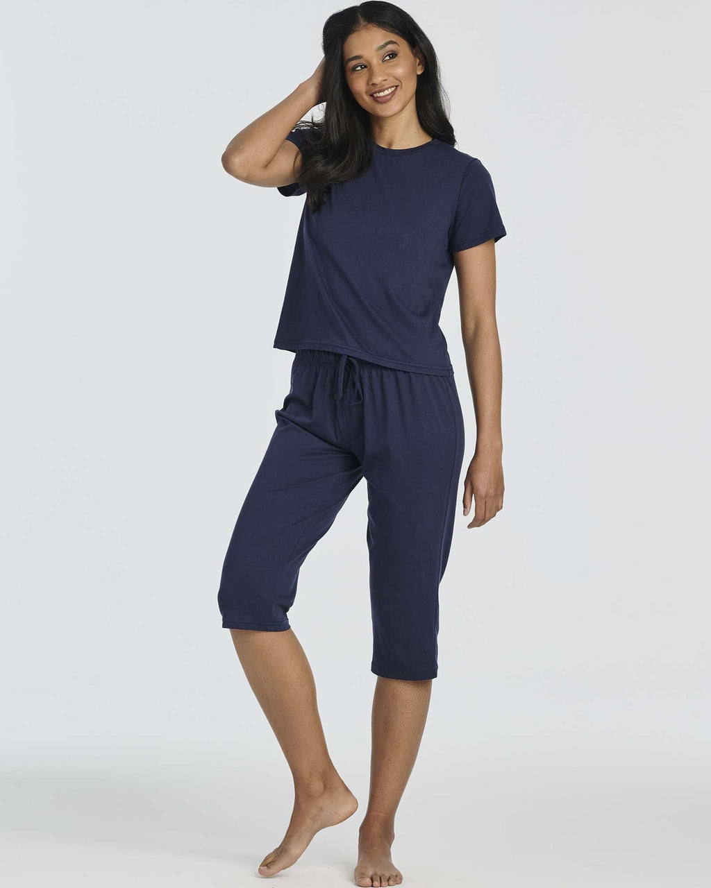 2 Pack: Women's Cotton Pajamas with Capri Pants