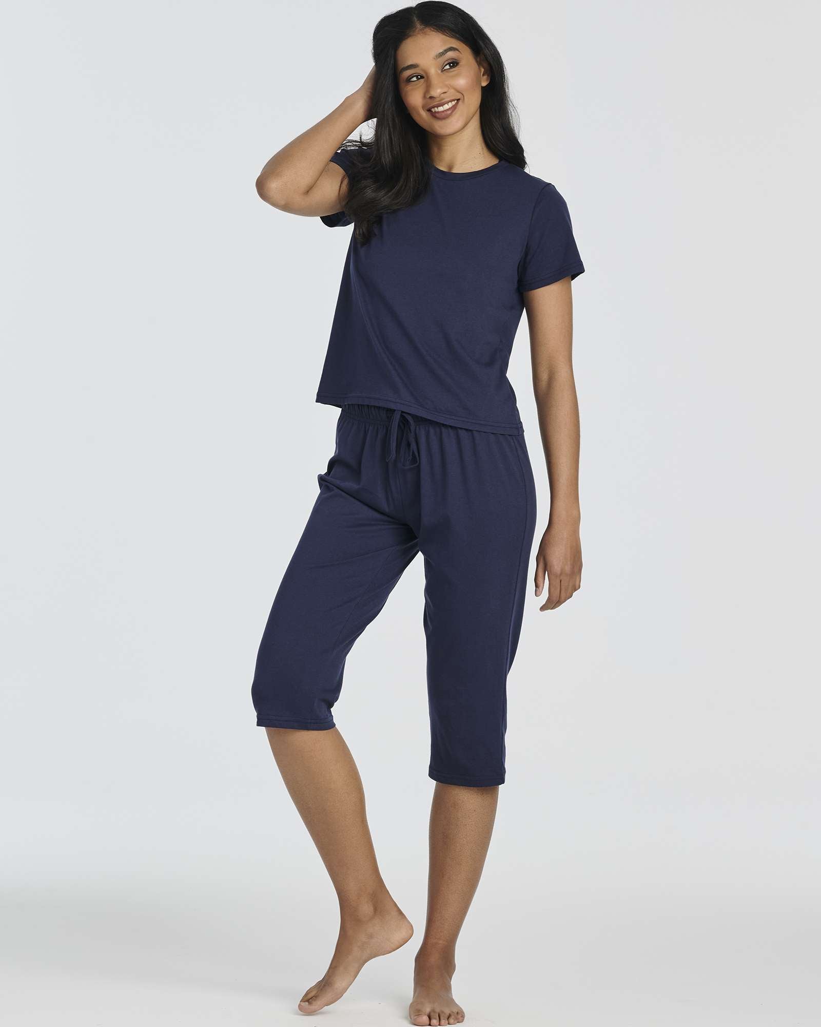 2 Pack: Women's Cotton Pajamas with Capri Pants