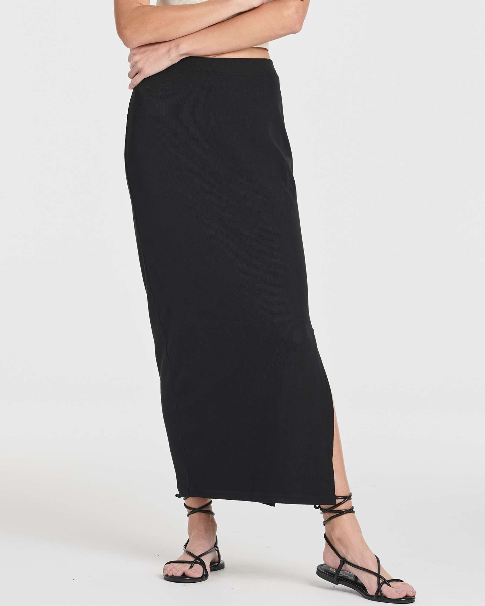 3 Pack: Women's Ribbed High Waisted Maxi Skirt