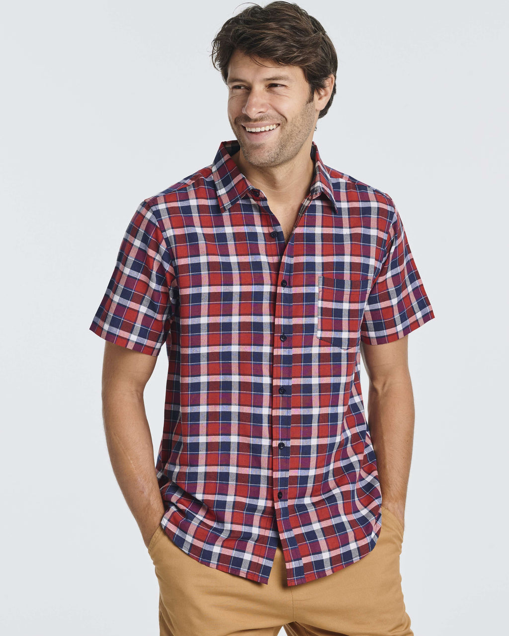 3 Pack: Men's Regular-Fit Short Sleeve Woven Shirt