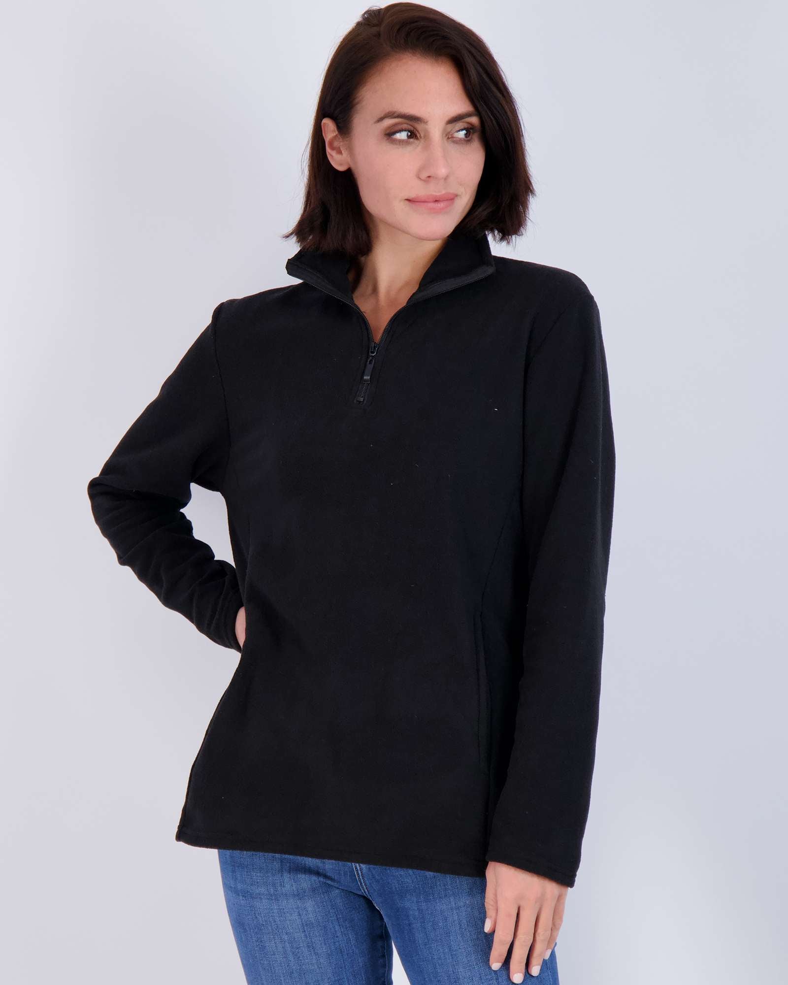 2 Pack: Women's Polar Fleece Long-Sleeve Quarter Zip Winter Jacket (Available in Plus Size)