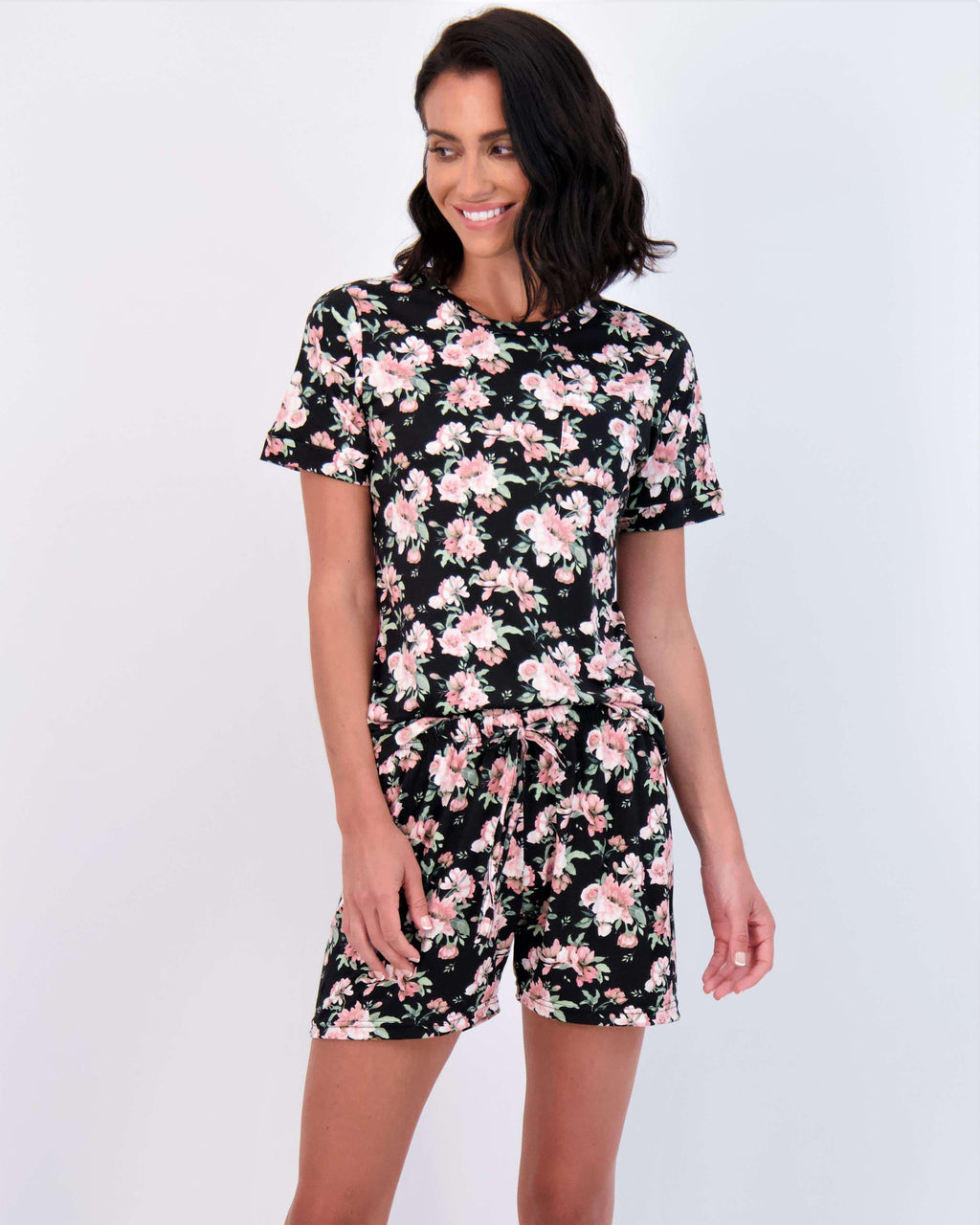 4 Piece: Womens Short Sleeve with Shorts Pajama Set