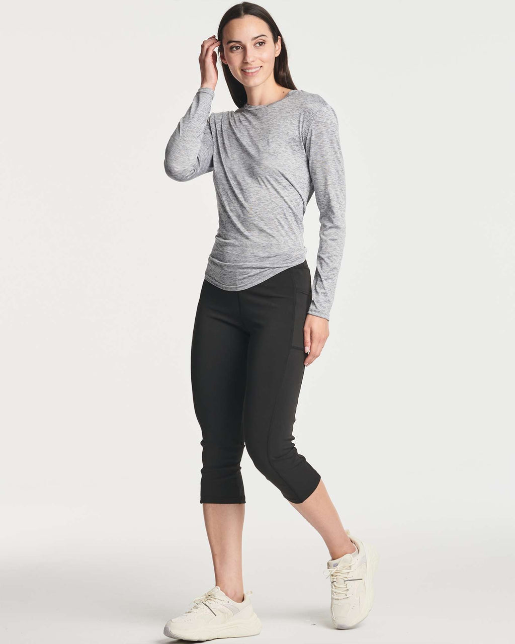 4 Pack: Women's Long-Sleeve Tie Back T-Shirt (Available in Plus Size)