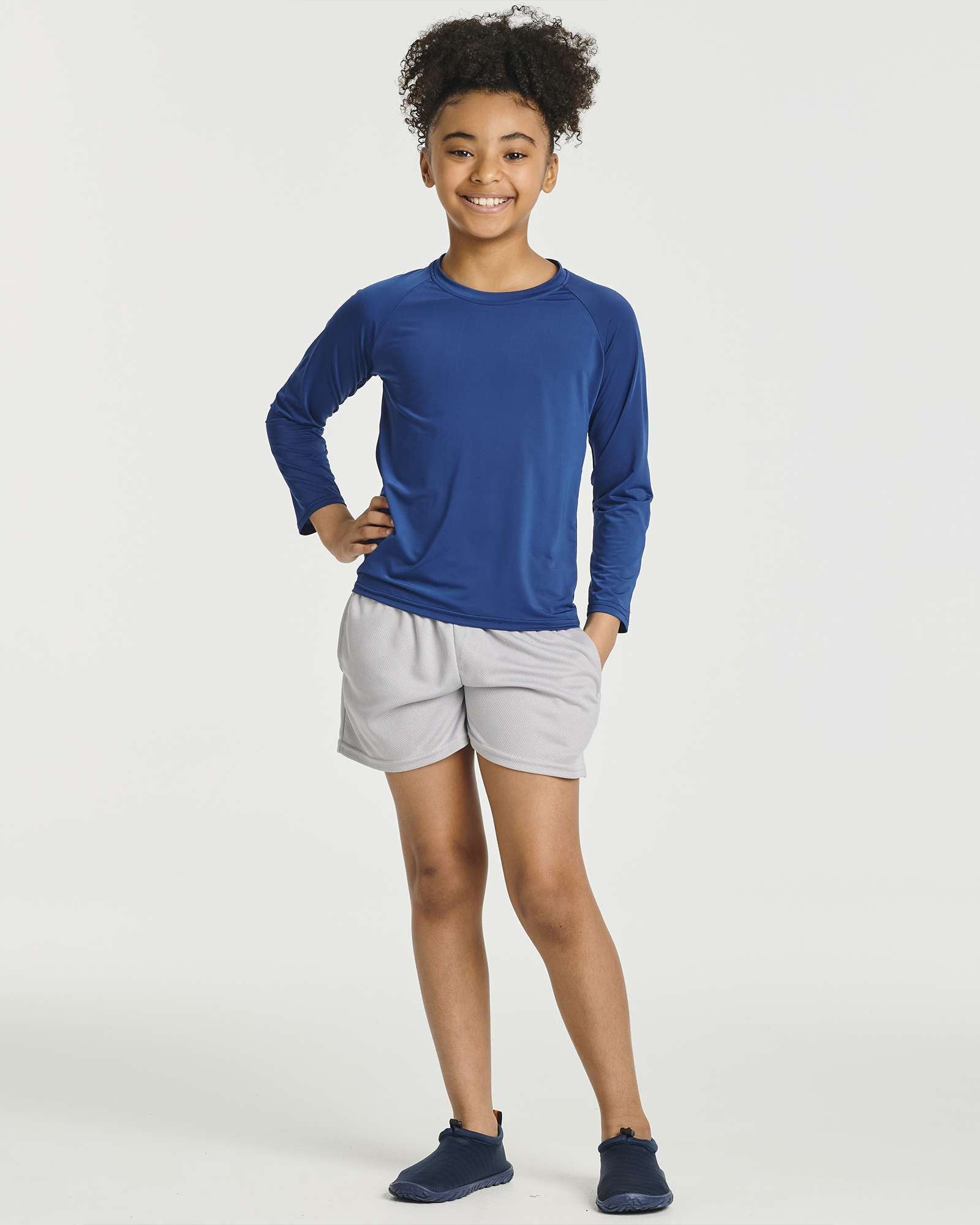 4 Pack: Girls' Long Sleeve Rash Guard Shirt