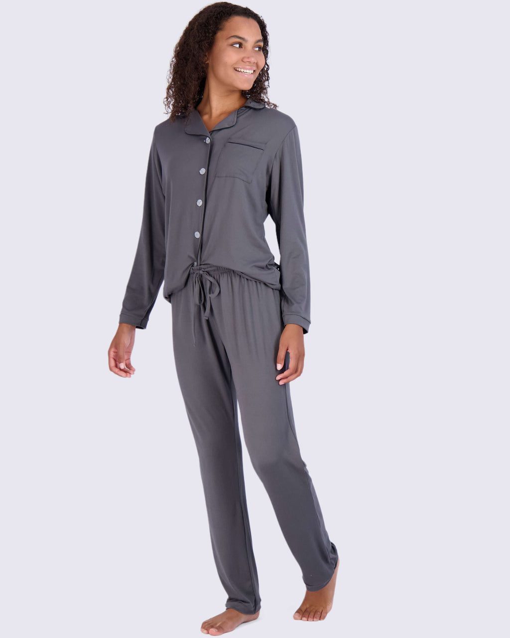 4 Piece: Women’s Long Sleeve Button Down Pajama Set