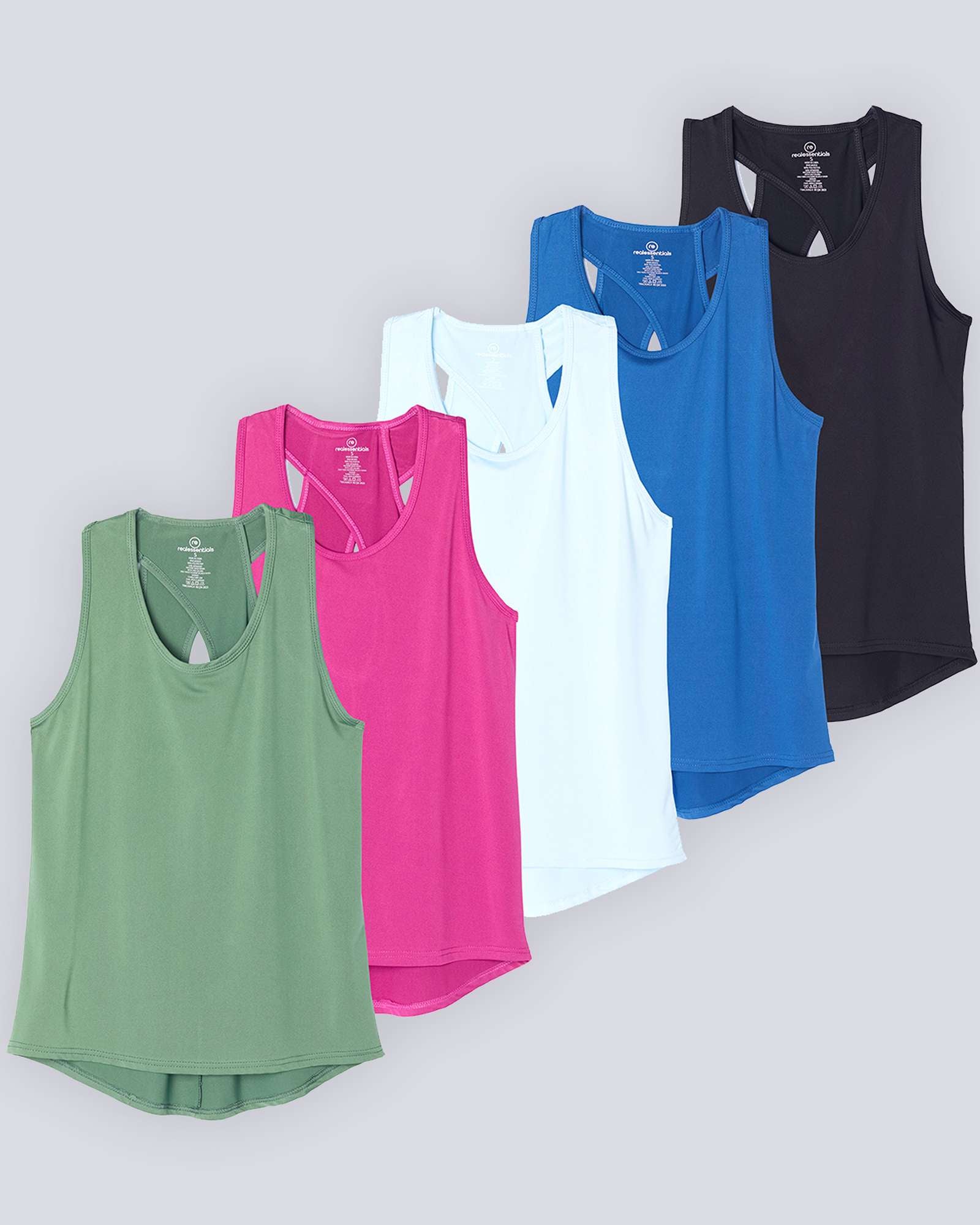 5 Pack: Women's Crossback Workout Tank Top