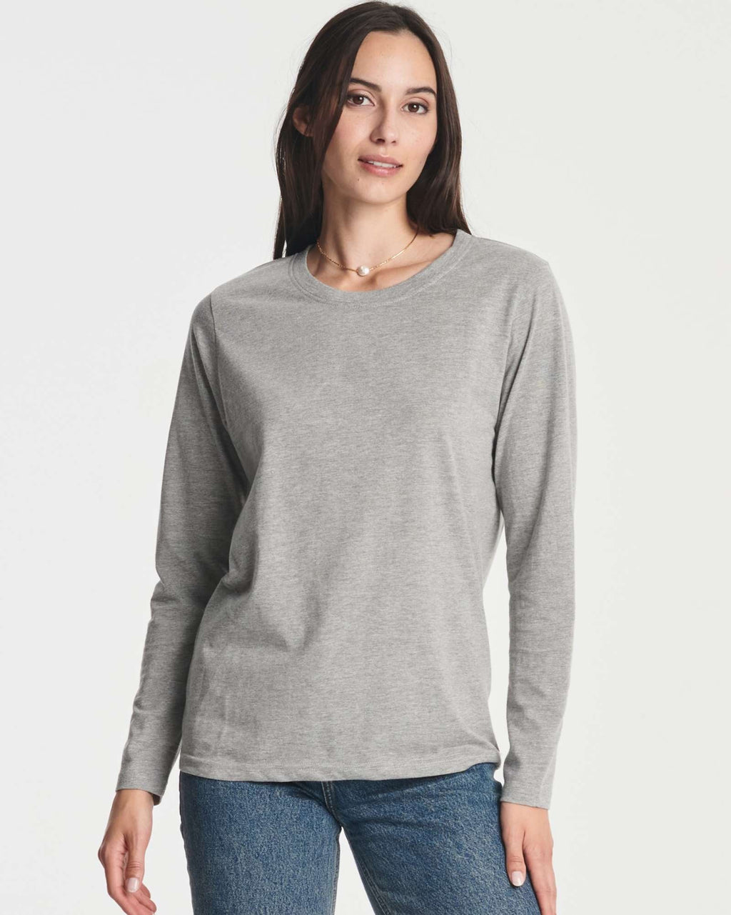 4 Pack: Women's Cotton Classic-Fit Long-Sleeve Crewneck T-Shirt (Available in Plus Size)