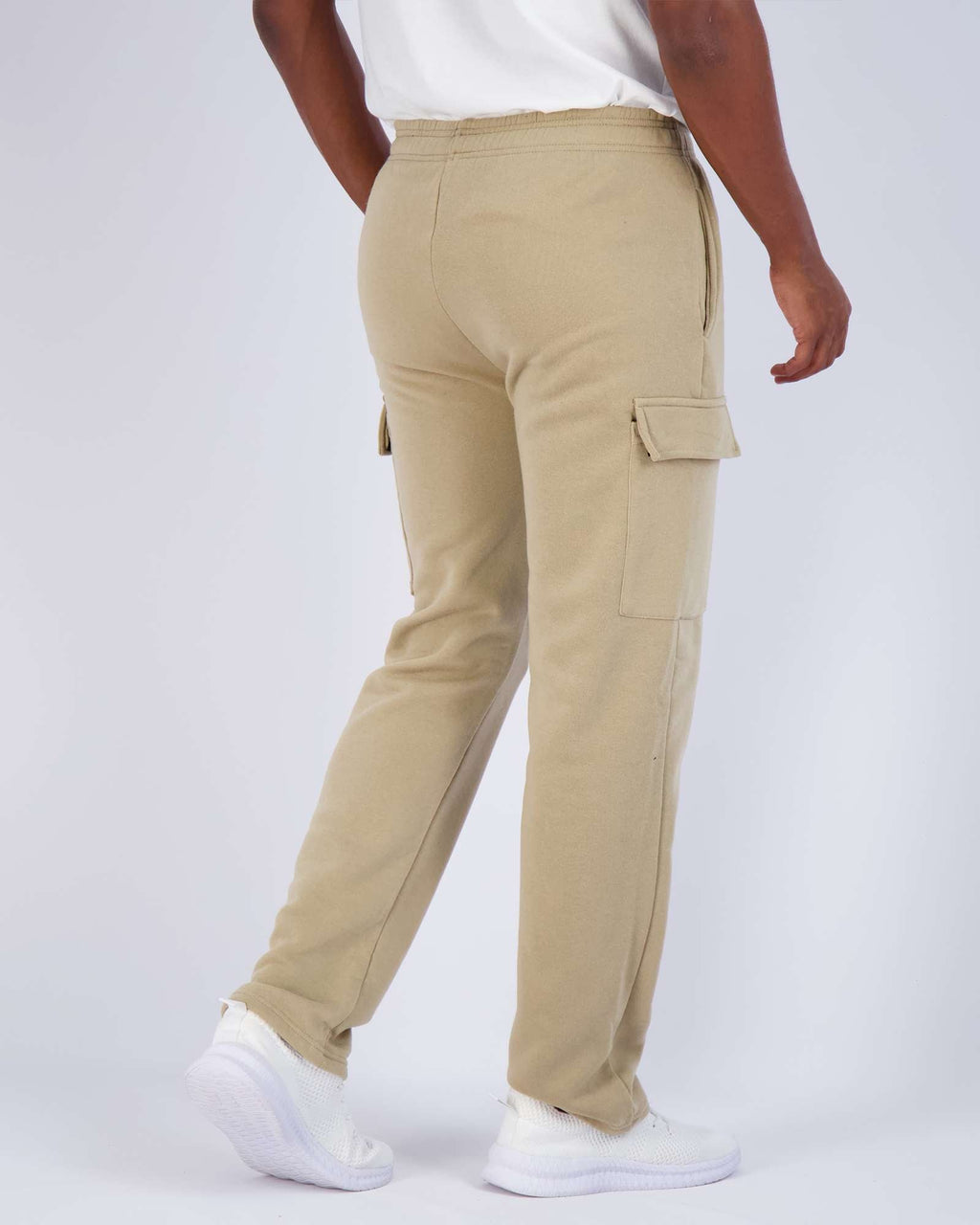 3 Pack: Mens Fleece Cargo Open Bottom Sweatpants