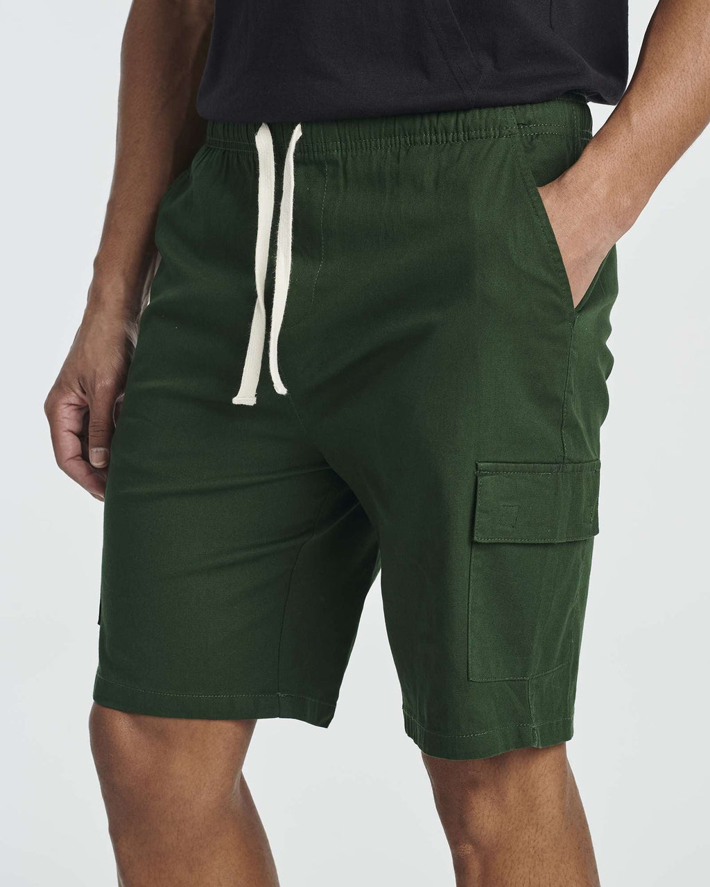 3 Pack: Men's 9" Elastic Waistband Cargo Shorts
