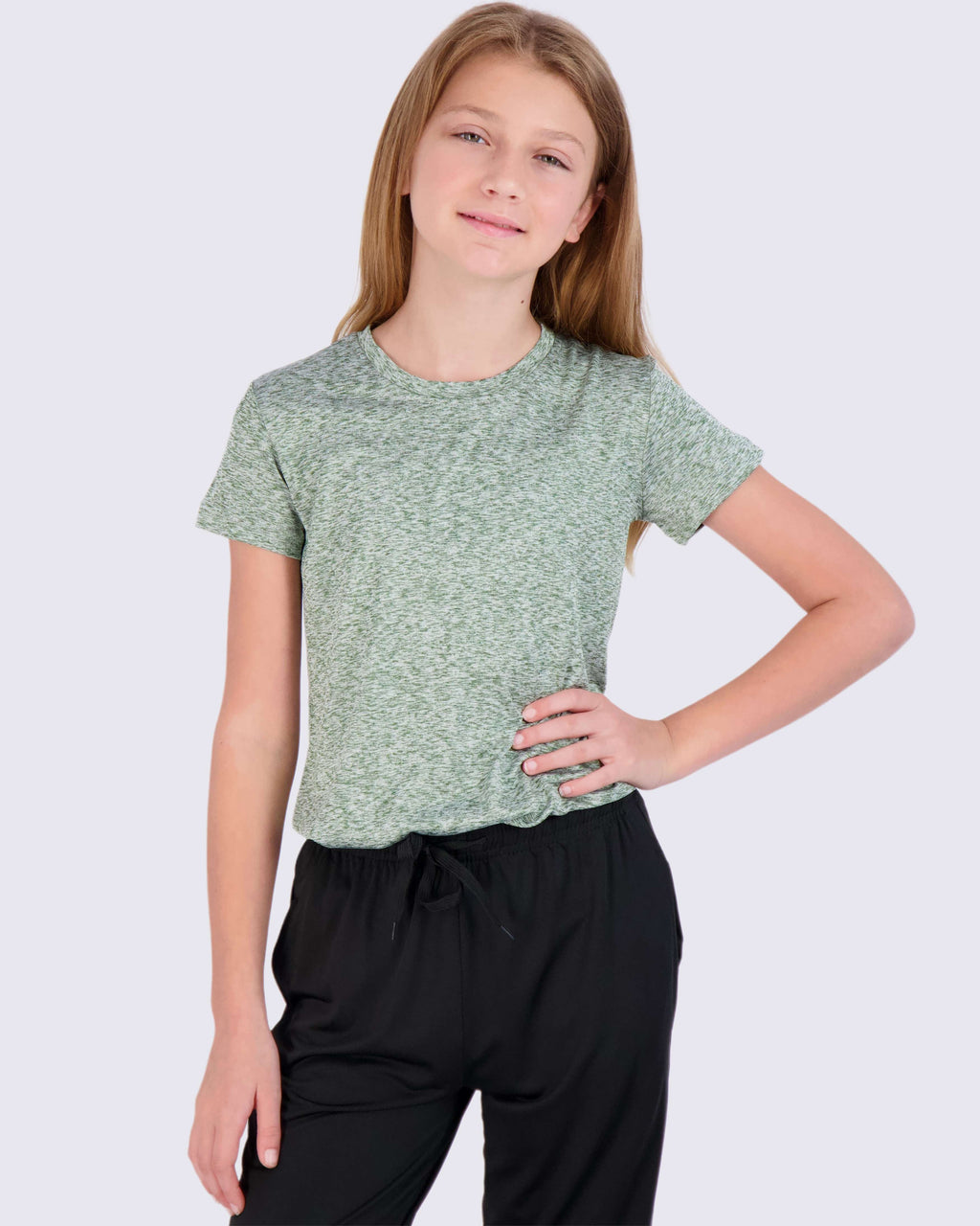 4 Pack: Girls Short Sleeve Dry-Fit Crew Neck Active T-Shirt